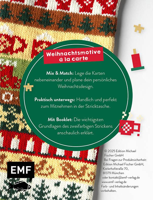 Rückseitencover 55 x stricken - Weihnachts-Motive: Deine Strickmustersammlung als Kartenset