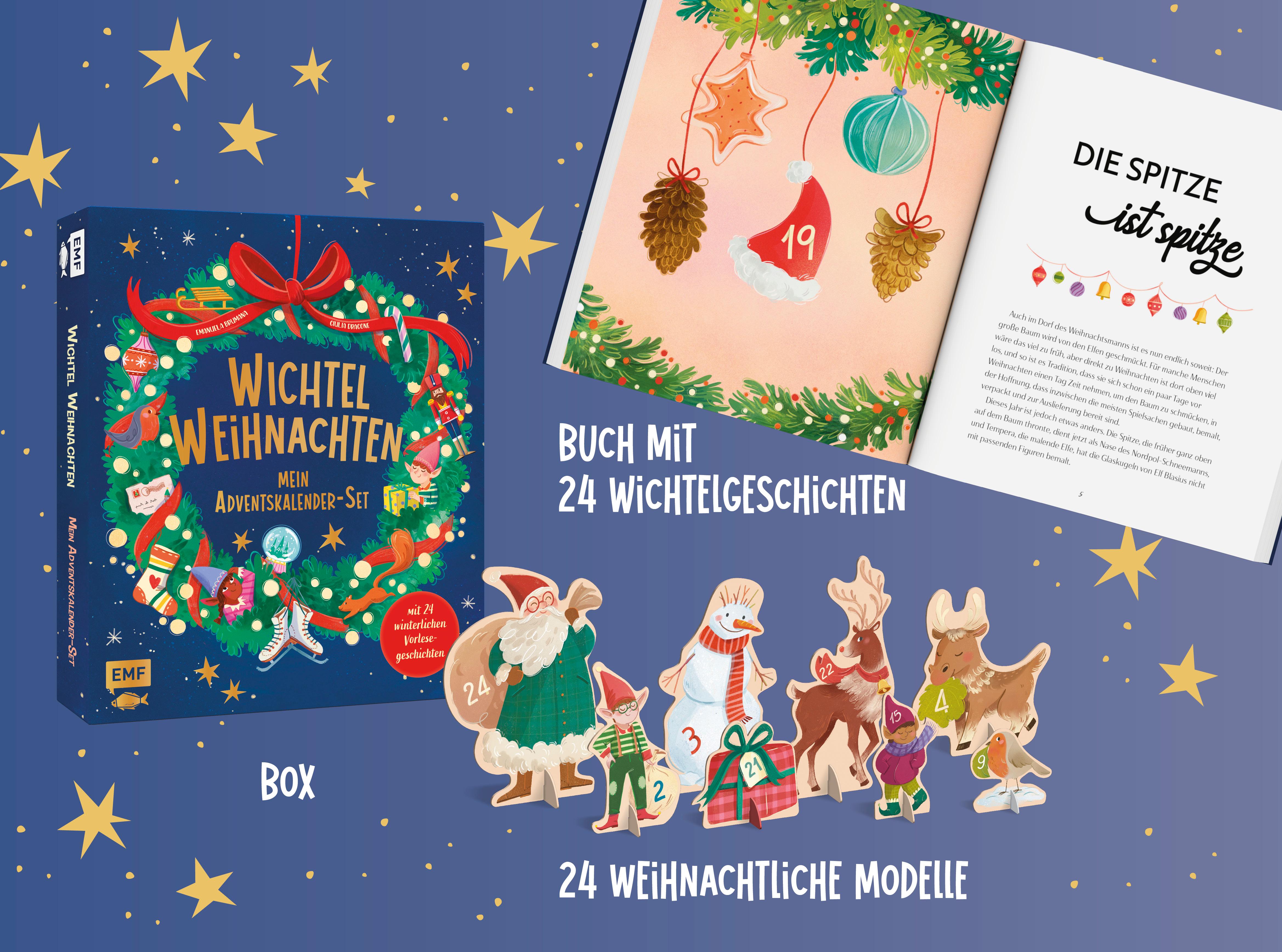 Beispielinhalt (Bild) Mein Adventskalender-Wichtel-Set: Wichtel-Weihnachten