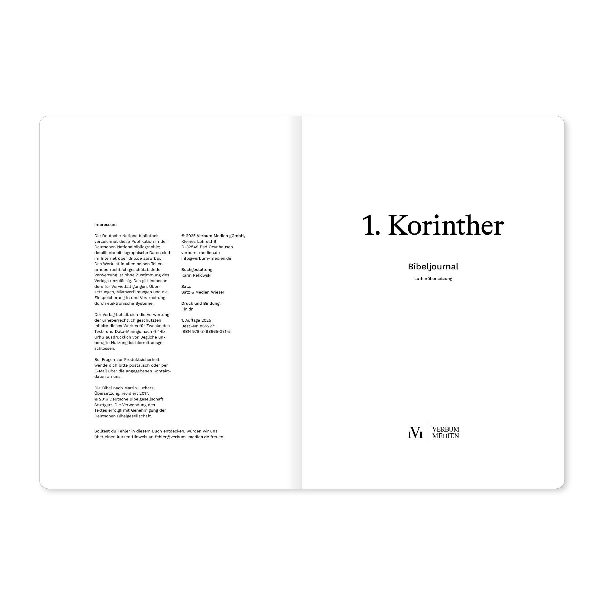 Beispielinhalt (Bild) 1. Korinther (Bibeljournal)