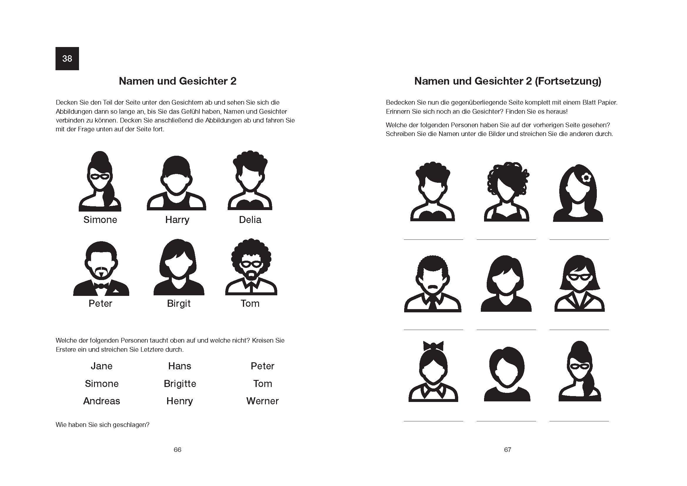 Beispielinhalt (Bild) Gedächtnistraining - 95 knifflige Herausforderungen für einen scharfen Verstand