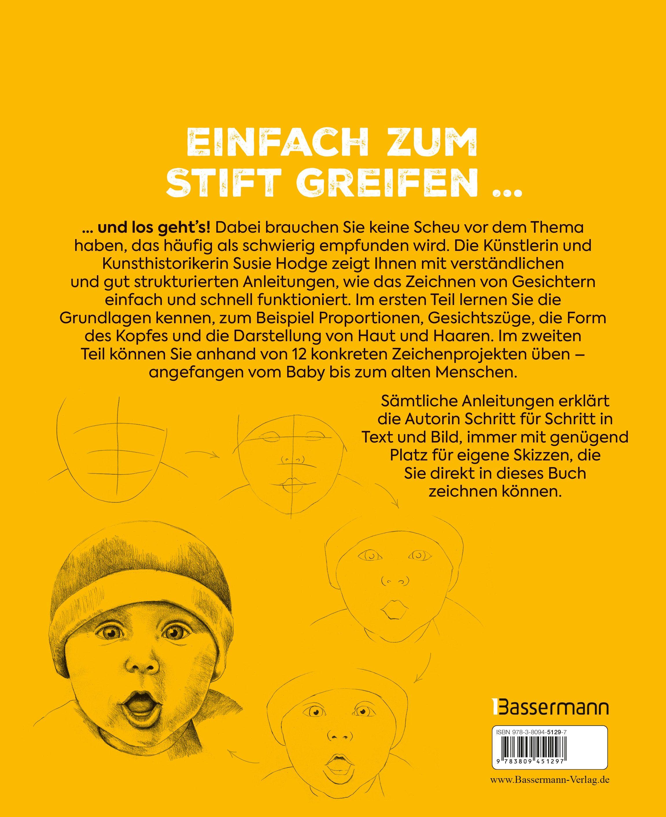 Beispielinhalt (Bild) Einfach Gesichter zeichnen in 15 Minuten! Step-by-step-Anleitungen für Anfänger -