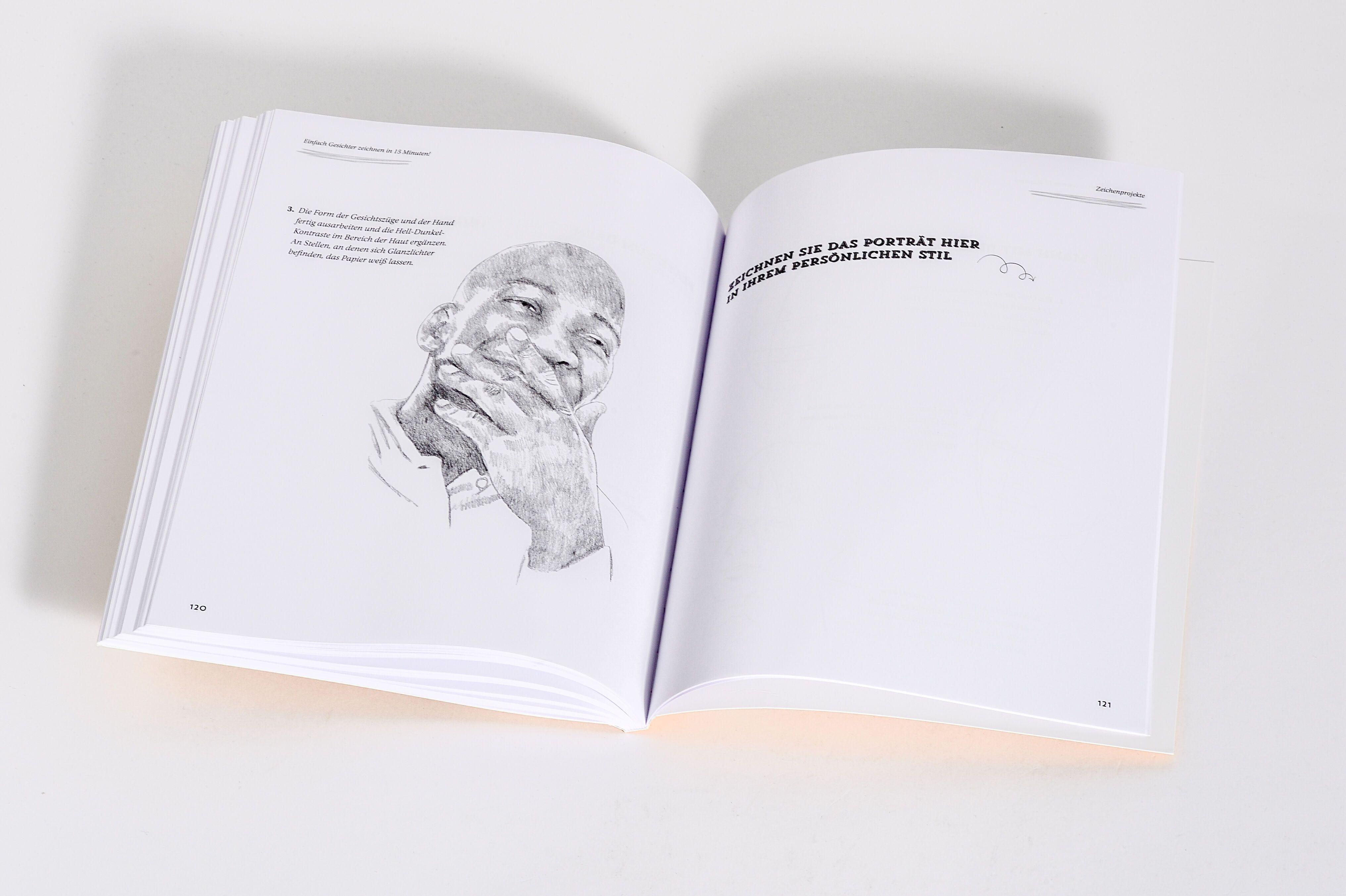Beispielinhalt (Bild) Einfach Gesichter zeichnen in 15 Minuten! Step-by-step-Anleitungen für Anfänger -