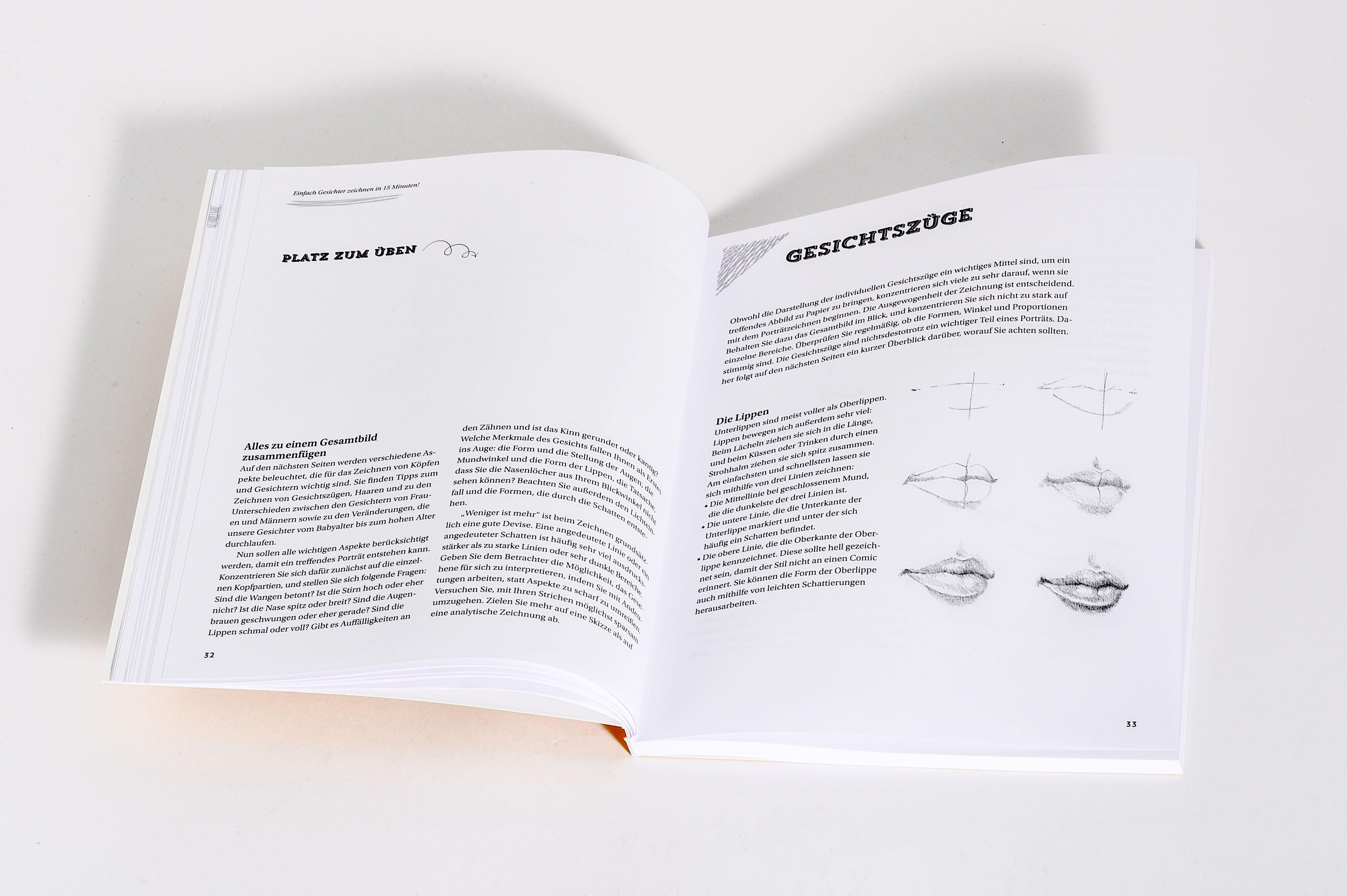 Beispielinhalt (Bild) Einfach Gesichter zeichnen in 15 Minuten! Step-by-step-Anleitungen für Anfänger -