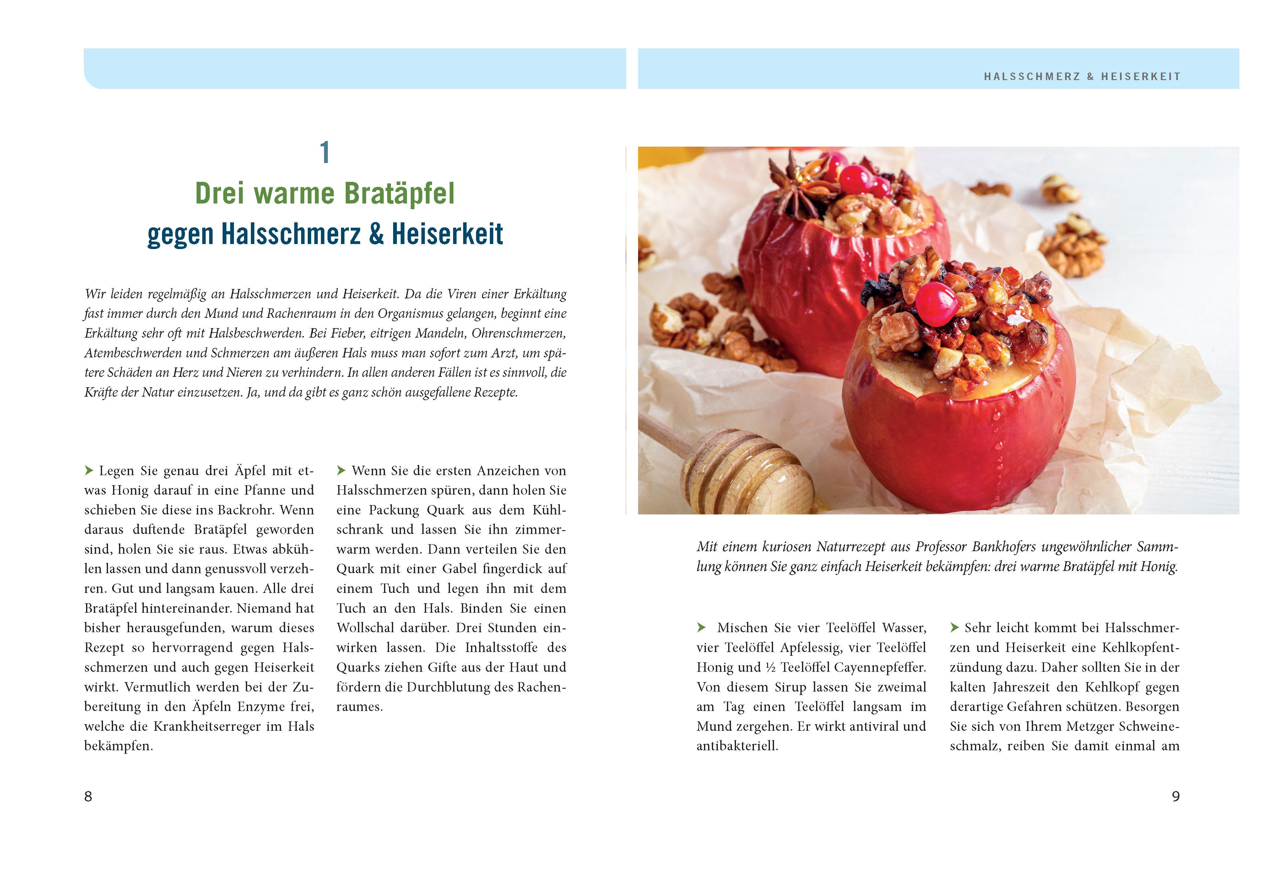 Beispielinhalt (Bild) Bratäpfel gegen Heiserkeit - Die ungewöhnlichsten Gesundheitstipps und Rezepte