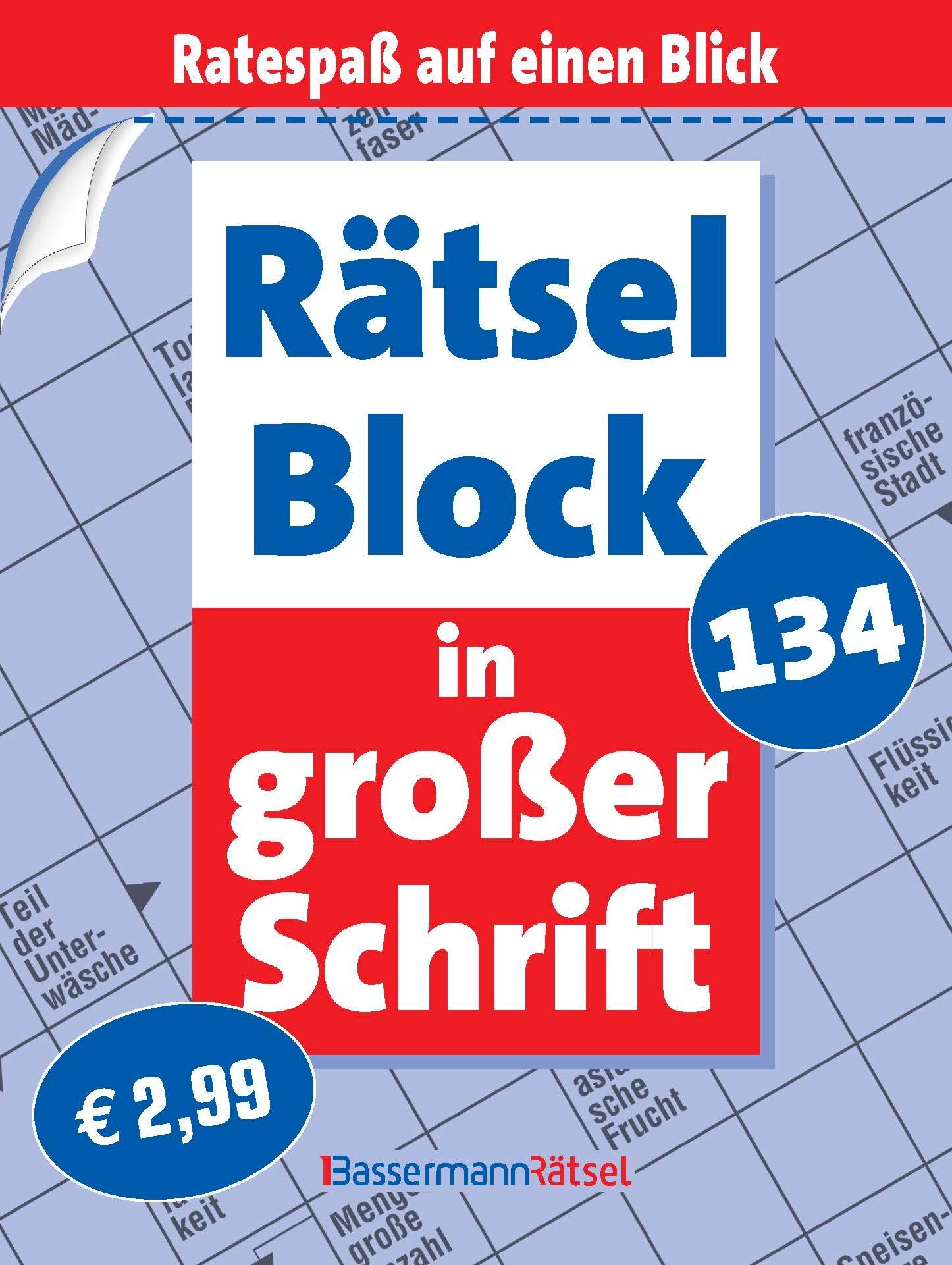 Vorderes Coverbild Rätselblock in großer Schrift 134 (5 Exemplare à 2,99 EUR)