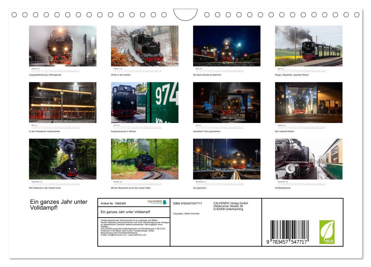 Beispielinhalt (Bild) Ein ganzes Jahr unter Volldampf! (Wandkalender 2026 DIN A4 quer), CALVENDO Monatskalender