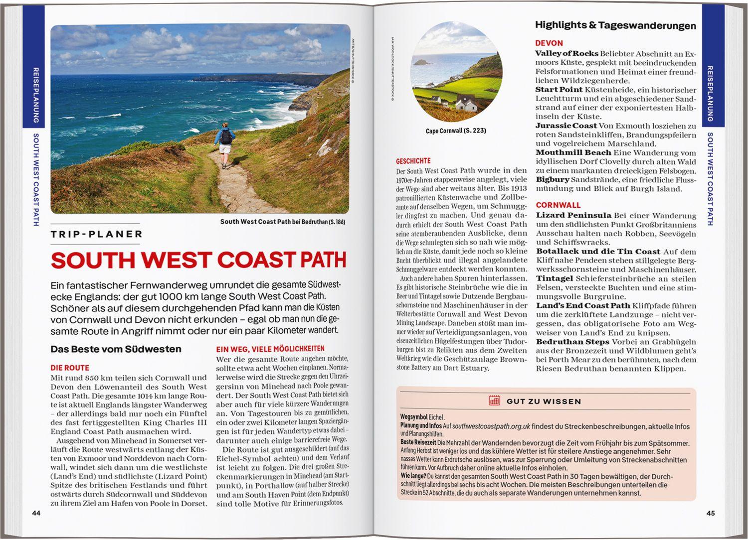 Beispielinhalt (Bild) LONELY PLANET Reiseführer Cornwall & Devon