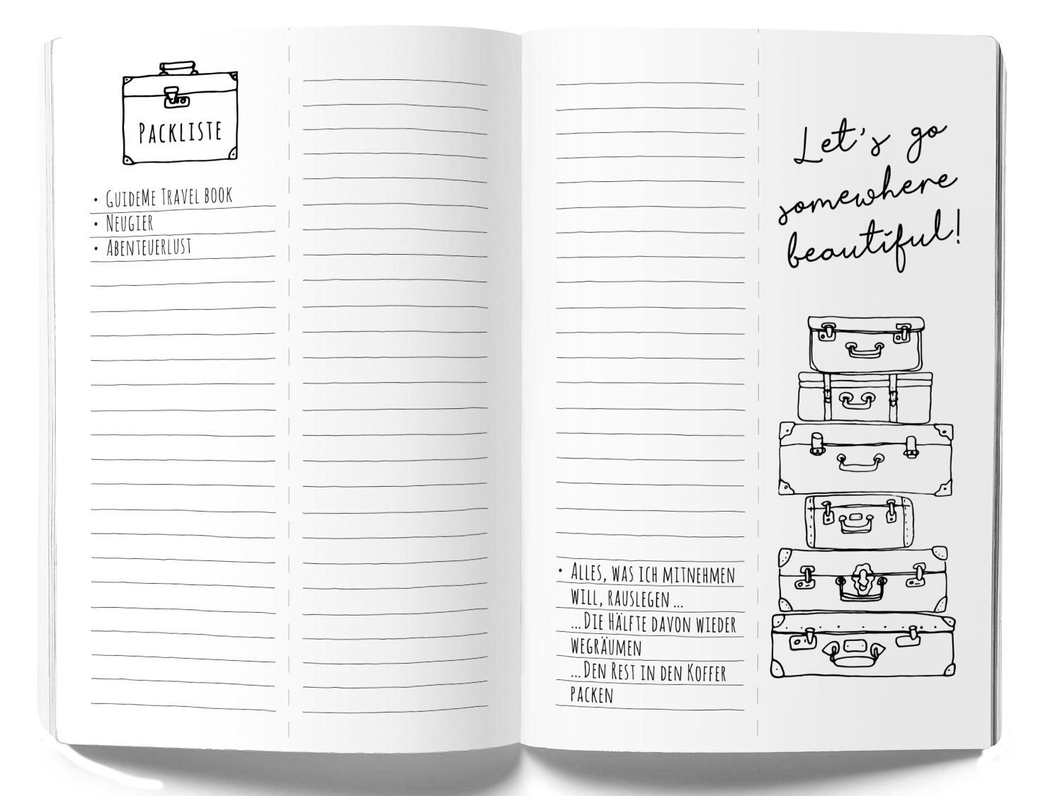 Beispielinhalt (Bild) GuideMe Reisetagebuch Travel Diary "Welt"