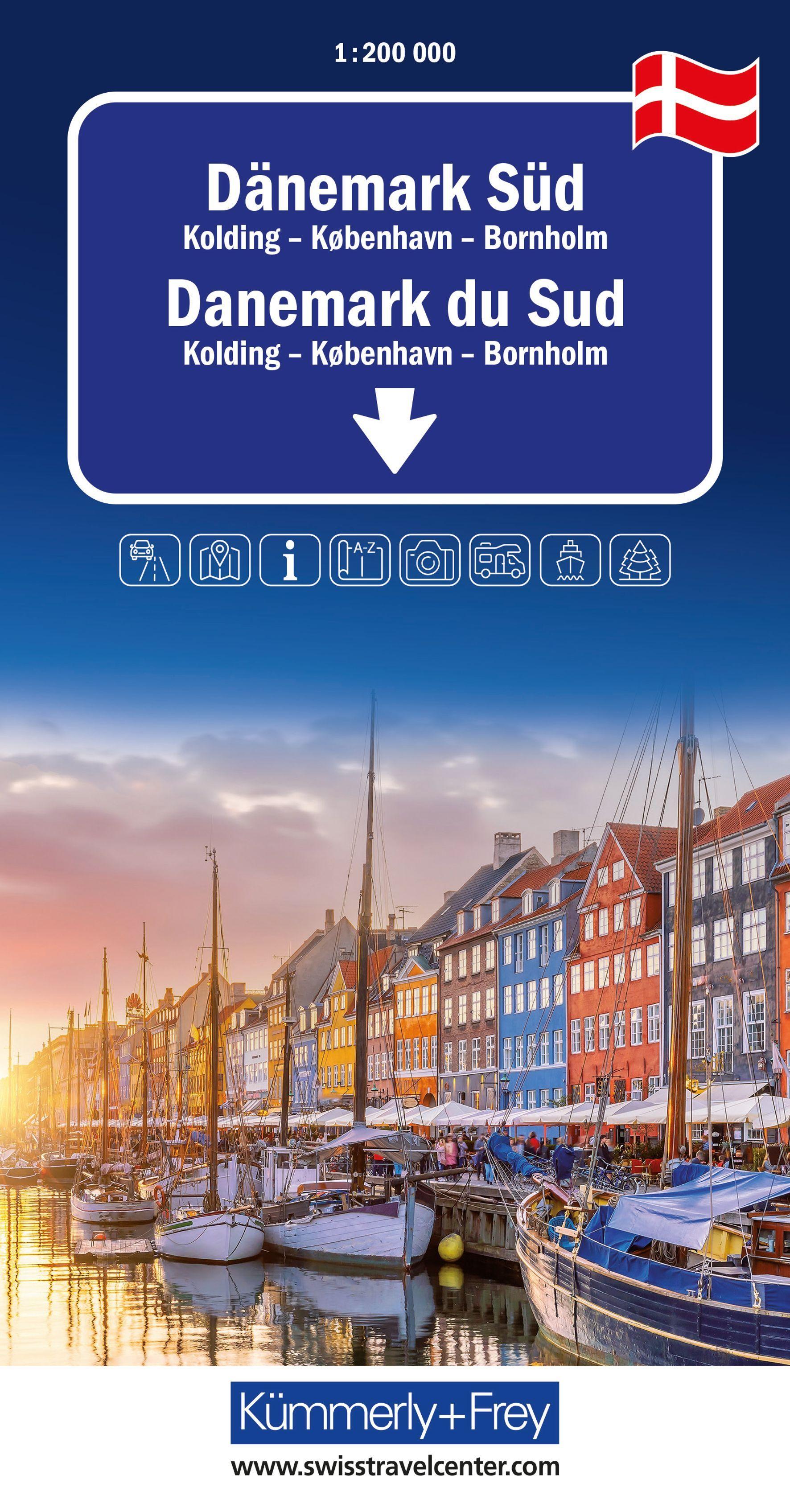 Vorderes Coverbild Kümmerly+Frey Regional-Strassenkarte Dänemark Süd 1:200.000