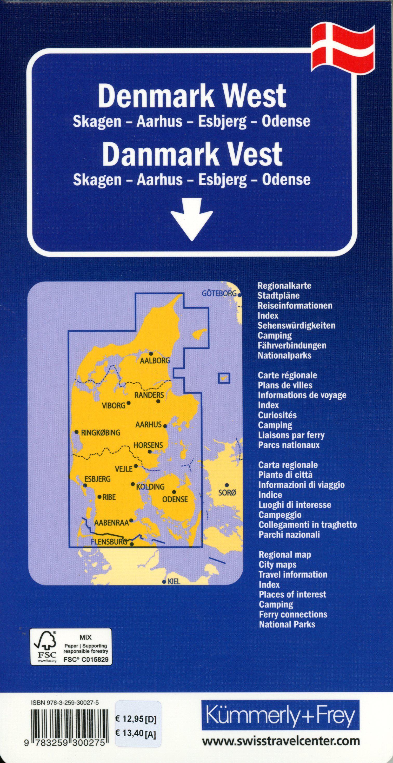 Beispielinhalt (Bild) Kümmerly+Frey Regional-Strassenkarte Dänemark West 1:200.000