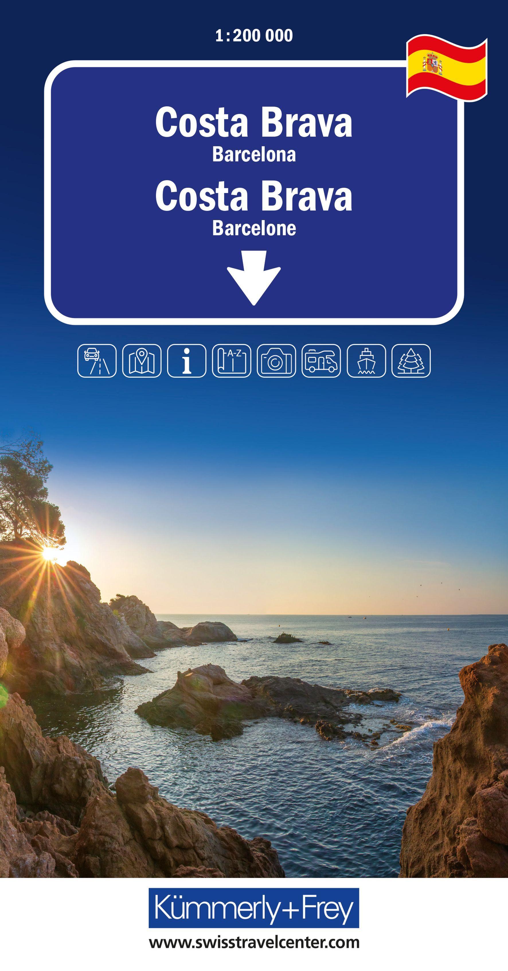 Vorderes Coverbild Kümmerly+Frey Regional-Strassenkarte Costa Brava 1:200.000