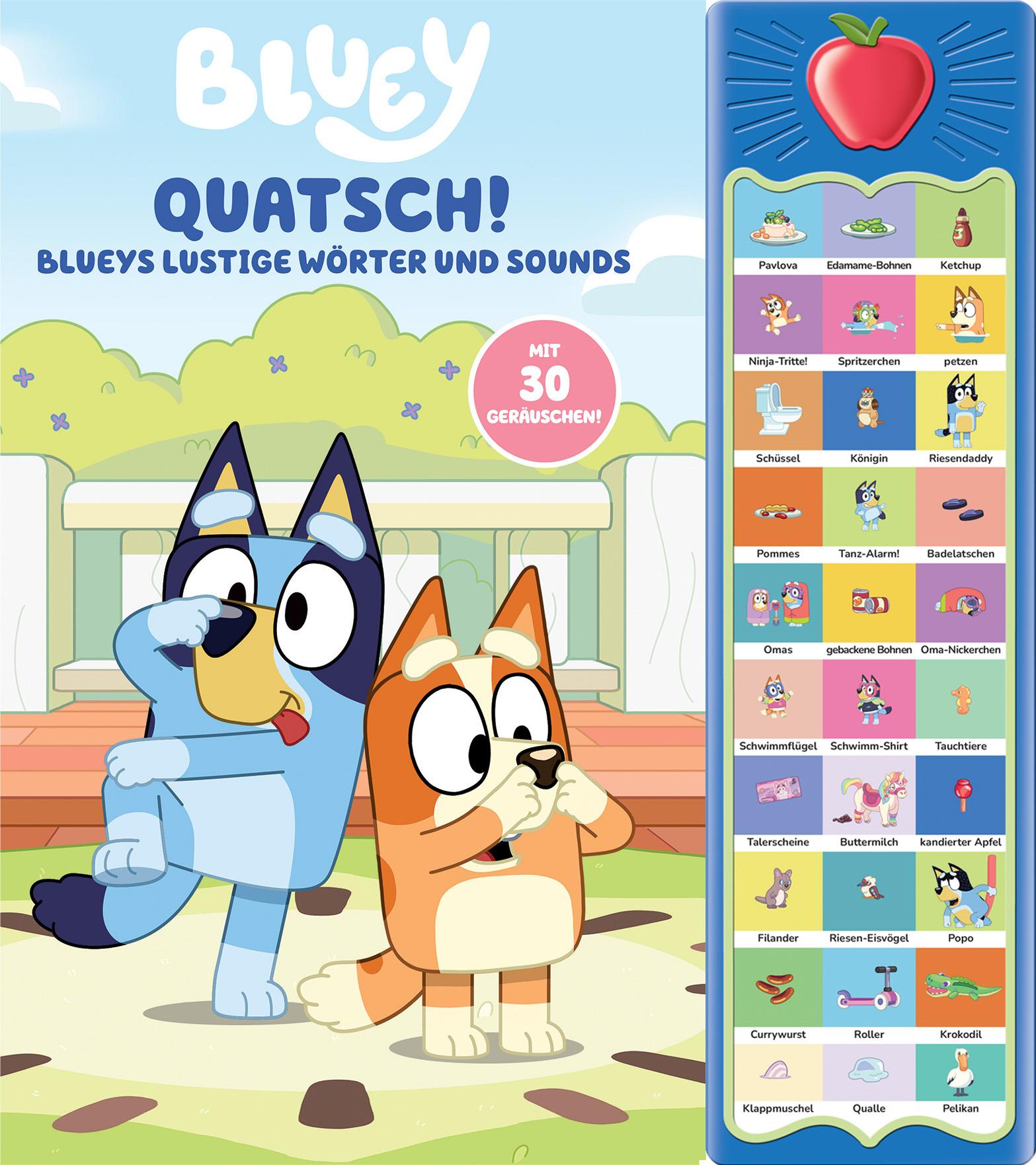 Vorderes Coverbild Bluey - Quatsch! Blueys lustige Wörter und Sounds - 30-Button-Soundbuch - interaktives Bilderbuch mit 30 Geräuschen