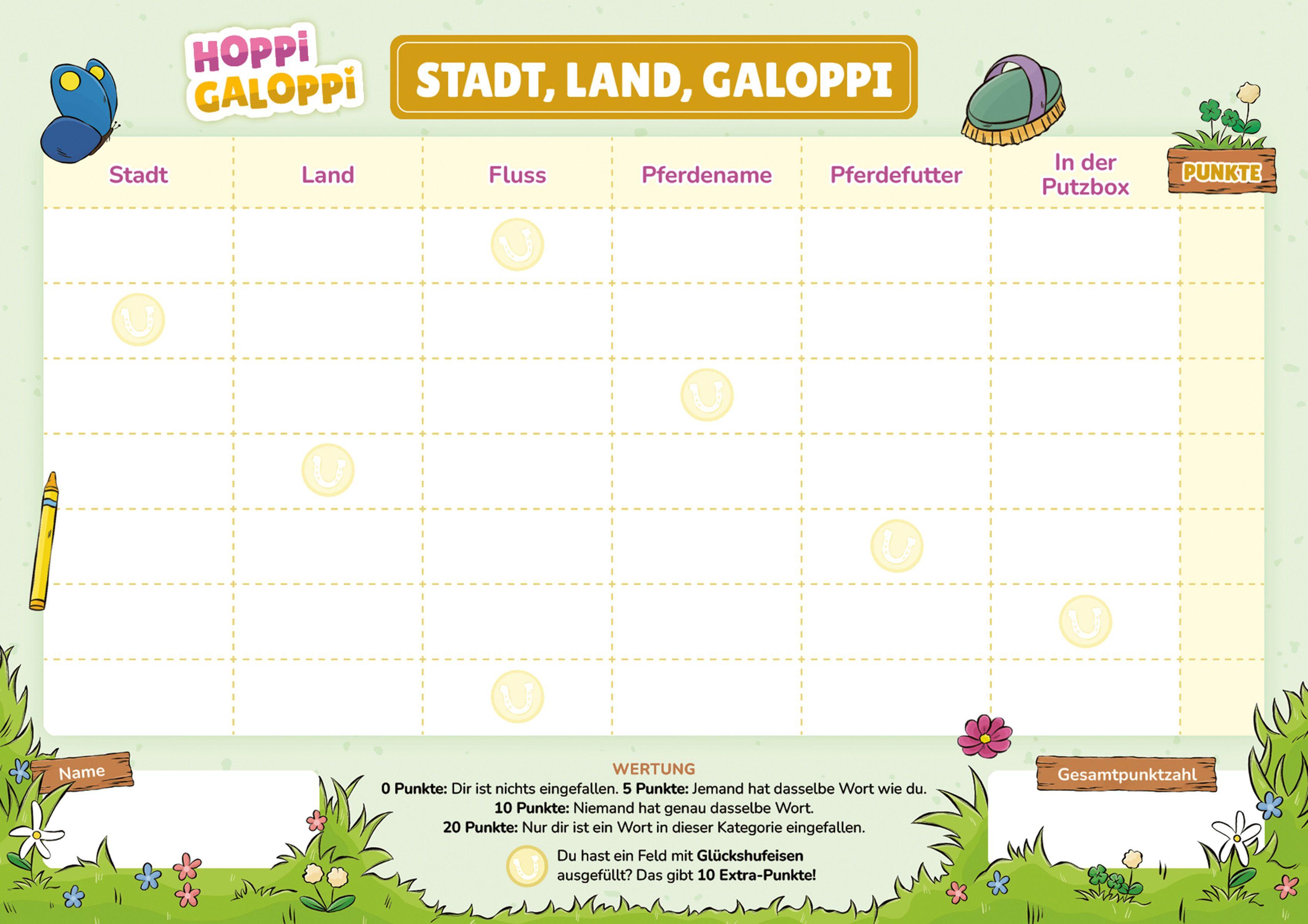 Beispielinhalt (Bild) HOPPi GALOPPi: Stadt, Land, Galoppi