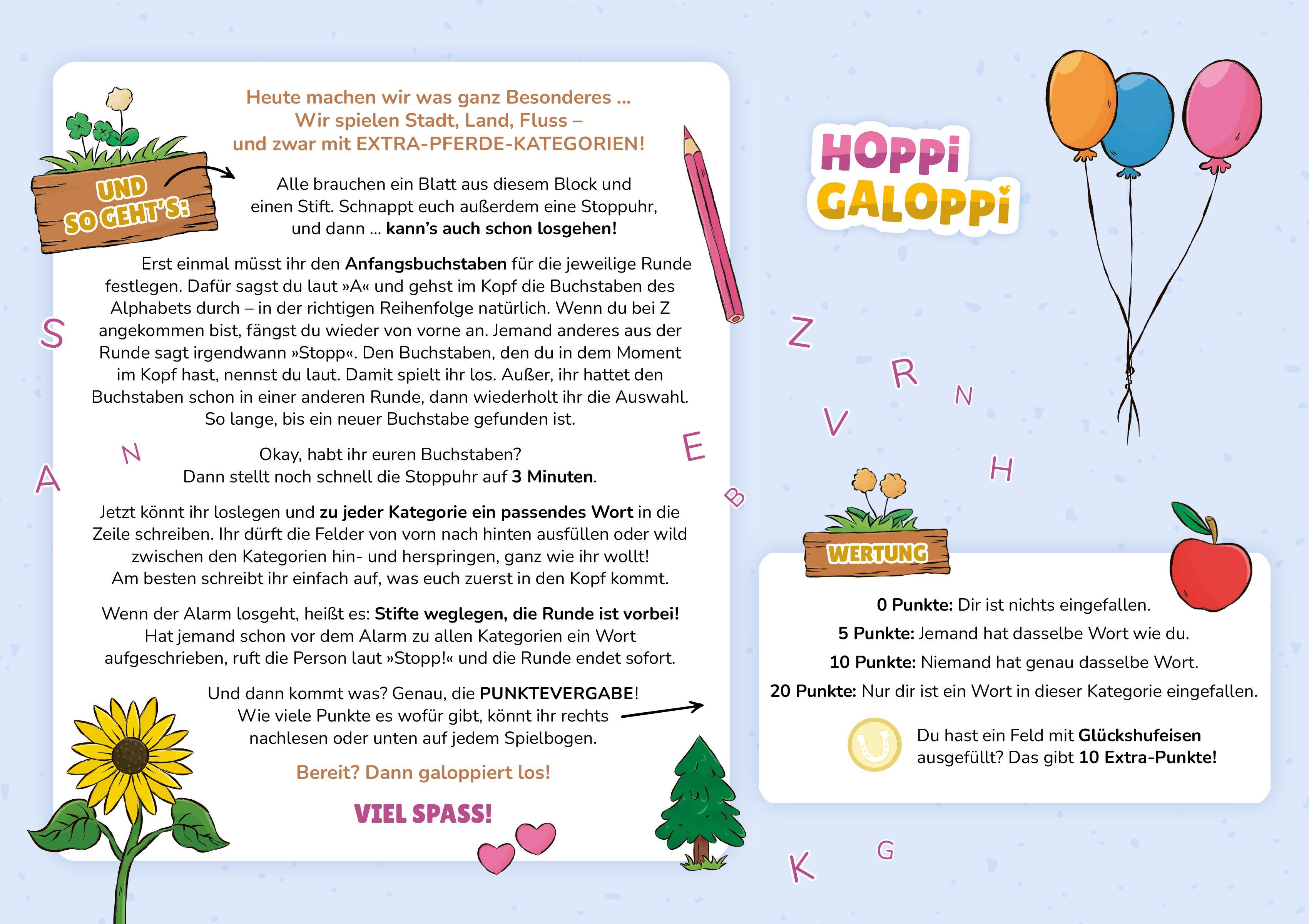 Beispielinhalt (Bild) HOPPi GALOPPi: Stadt, Land, Galoppi