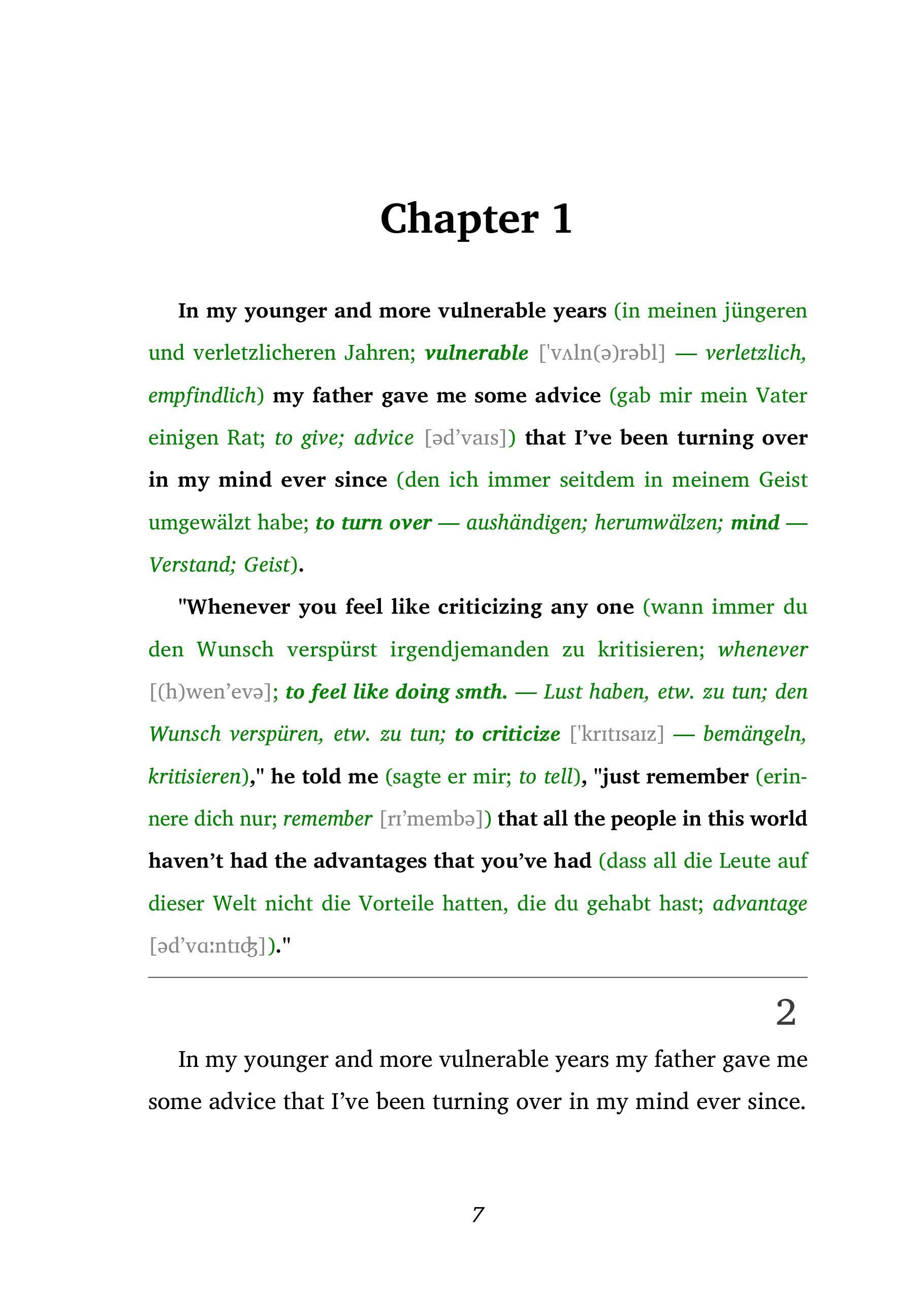 Beispielinhalt (Bild) The Great Gatsby- B1-B2 - Teil 1 (+ Audio-Online)