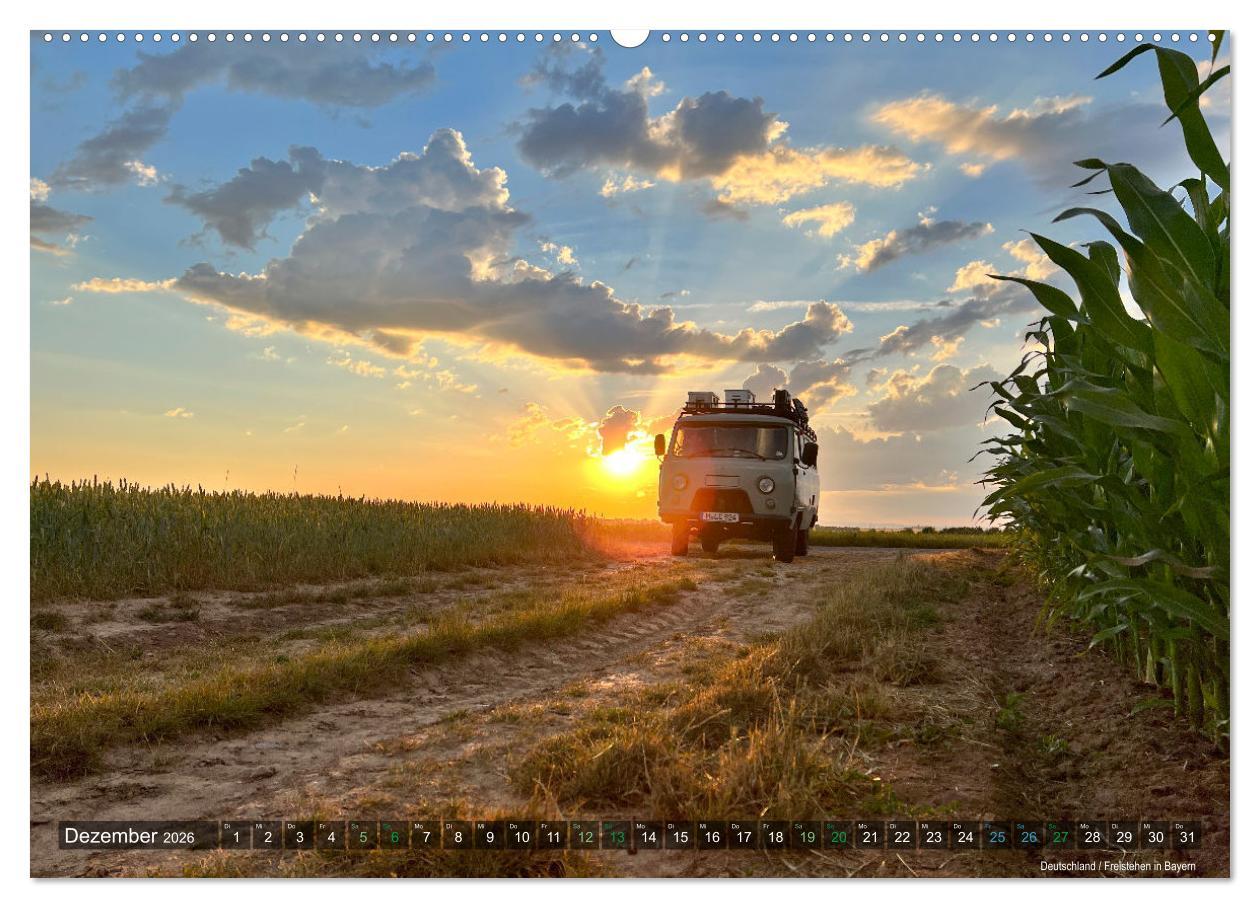 Beispielinhalt (Bild) UAZ 452 Buchanka Love (hochwertiger Premium Wandkalender 2026 DIN A2 quer), Kunstdruck in Hochglanz