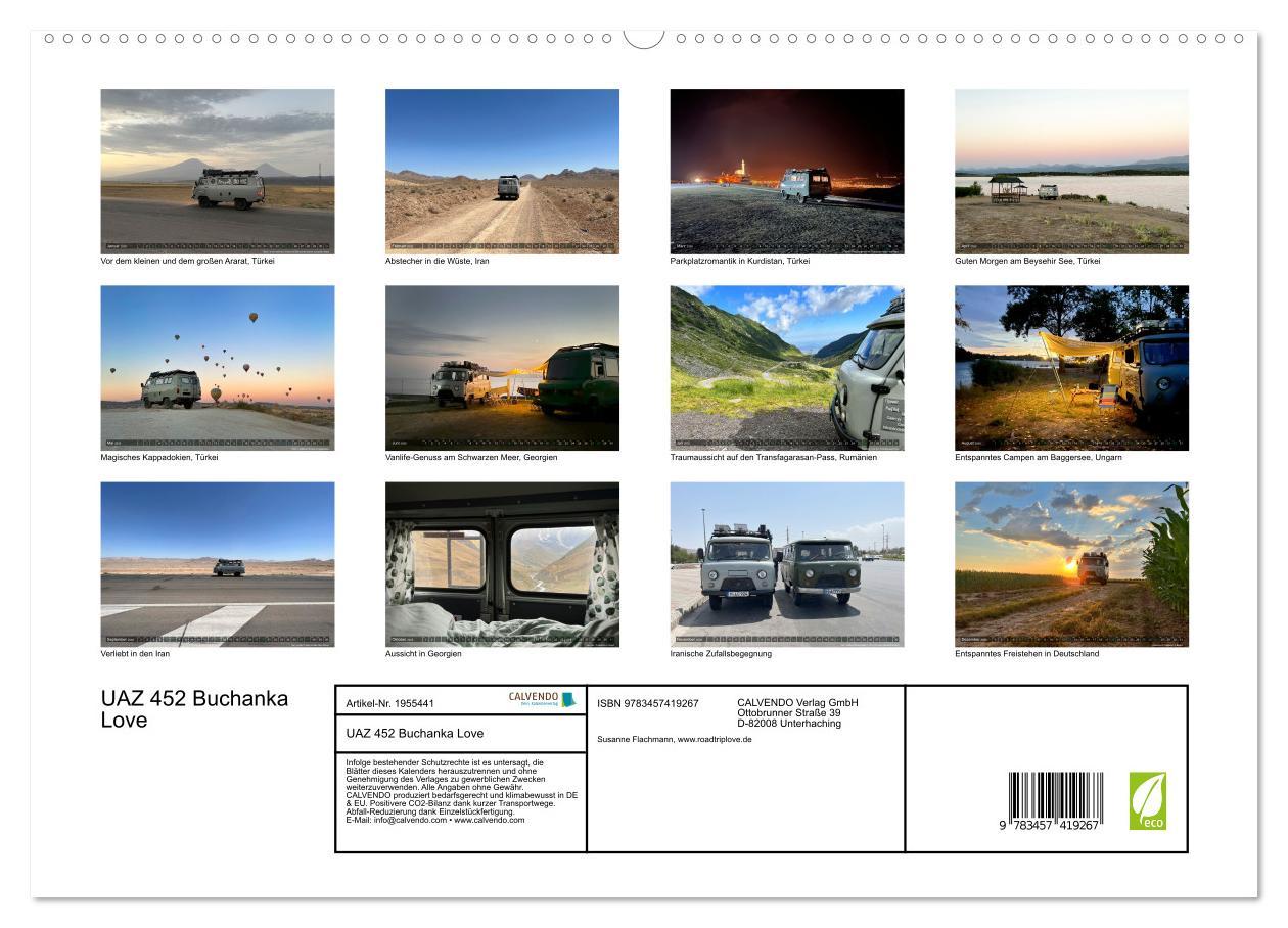 Beispielinhalt (Bild) UAZ 452 Buchanka Love (hochwertiger Premium Wandkalender 2026 DIN A2 quer), Kunstdruck in Hochglanz