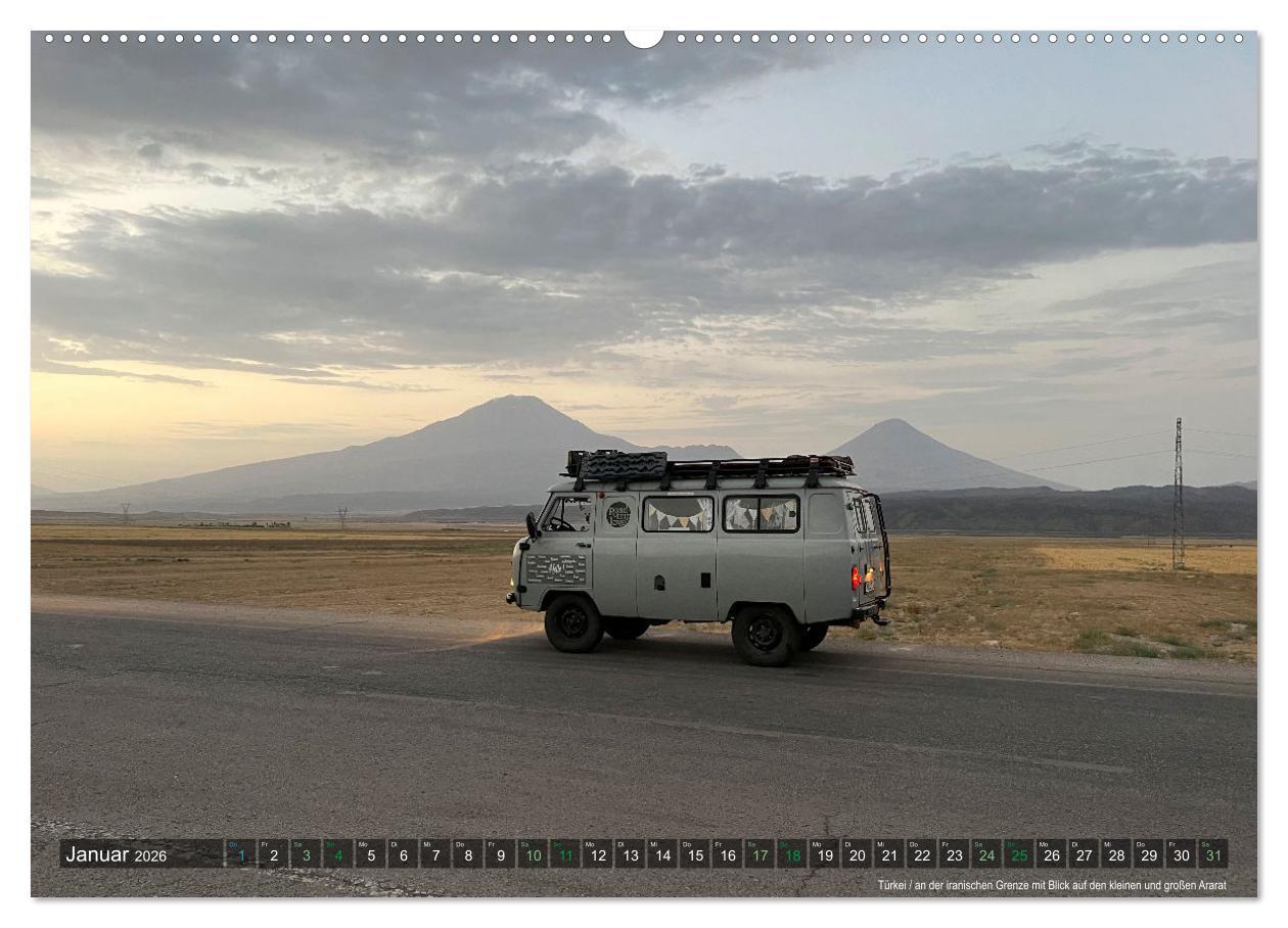 Beispielinhalt (Bild) UAZ 452 Buchanka Love (hochwertiger Premium Wandkalender 2026 DIN A2 quer), Kunstdruck in Hochglanz