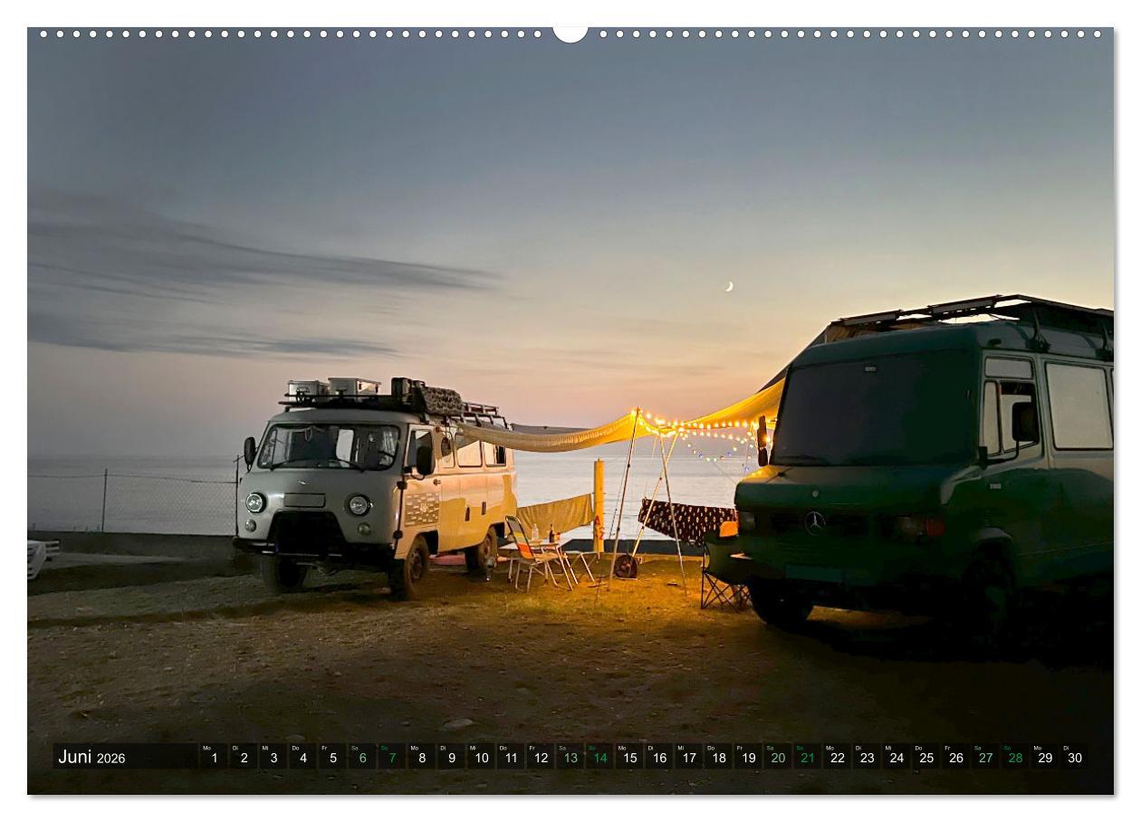 Beispielinhalt (Bild) UAZ 452 Buchanka Love (hochwertiger Premium Wandkalender 2026 DIN A2 quer), Kunstdruck in Hochglanz