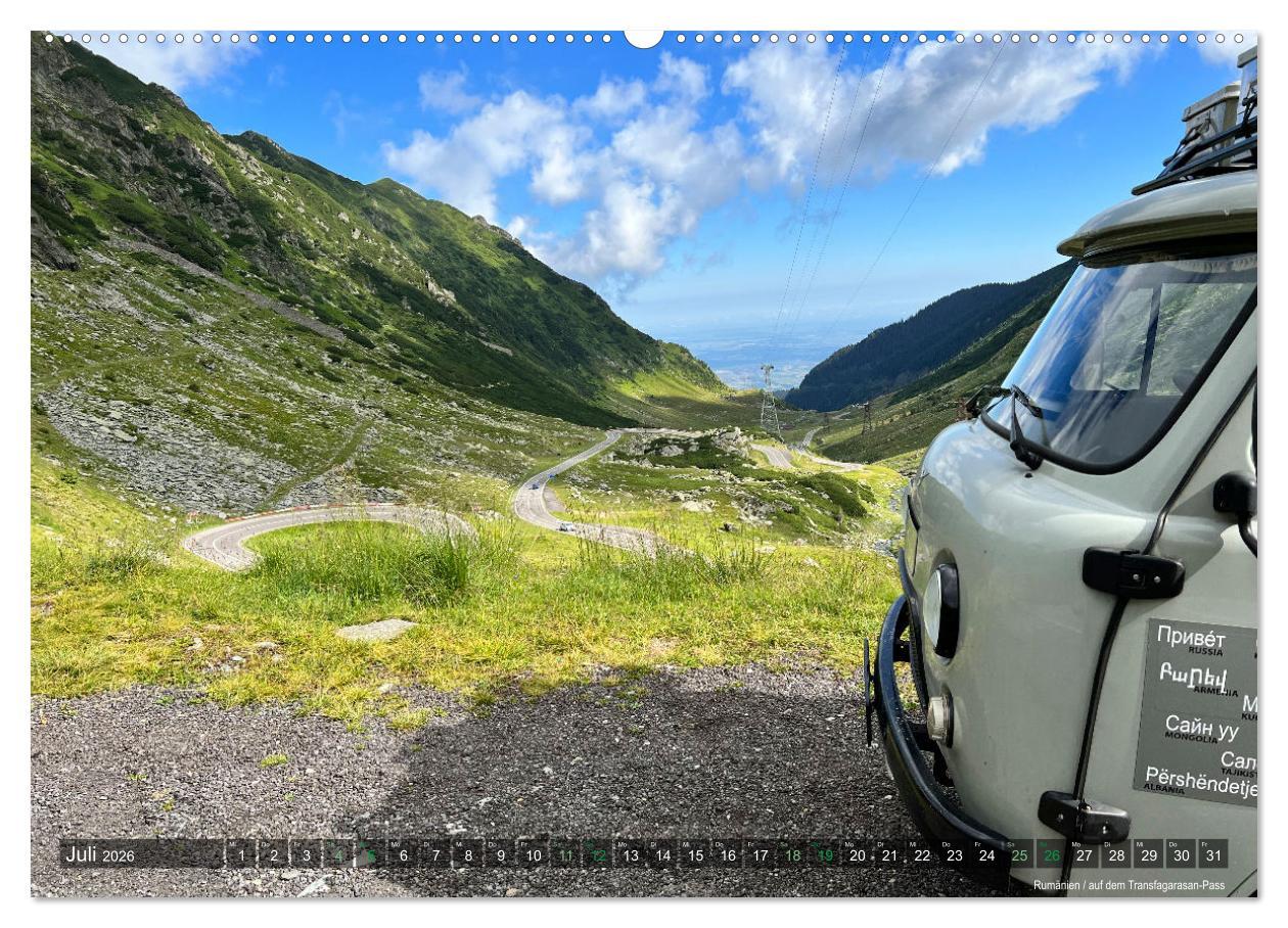 Beispielinhalt (Bild) UAZ 452 Buchanka Love (hochwertiger Premium Wandkalender 2026 DIN A2 quer), Kunstdruck in Hochglanz