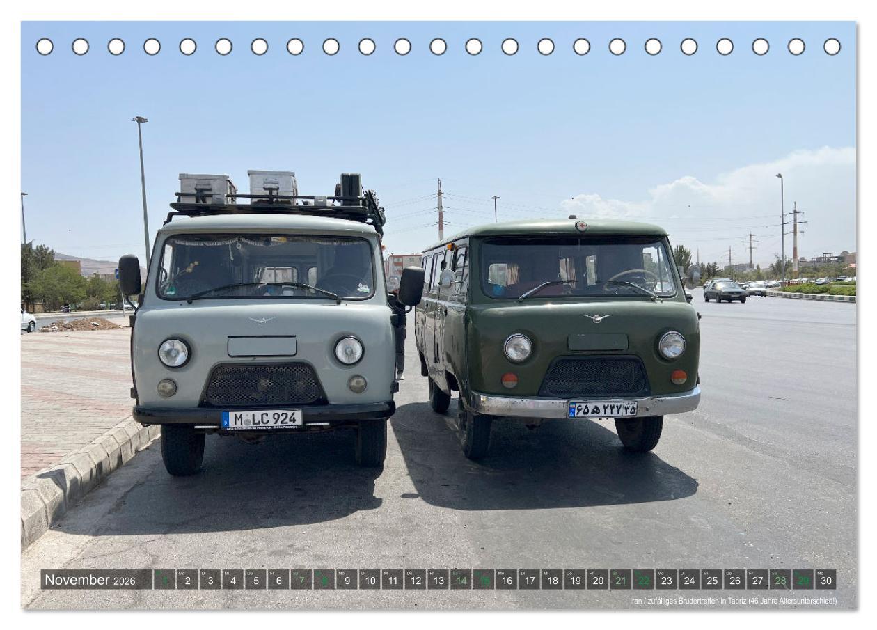 Beispielinhalt (Bild) UAZ 452 Buchanka Love (Tischkalender 2026 DIN A5 quer), CALVENDO Monatskalender