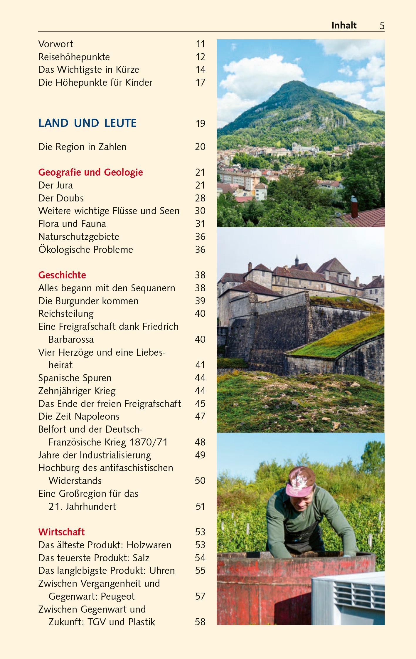 Beispielinhalt (Bild) TRESCHER Reiseführer Französischer Jura