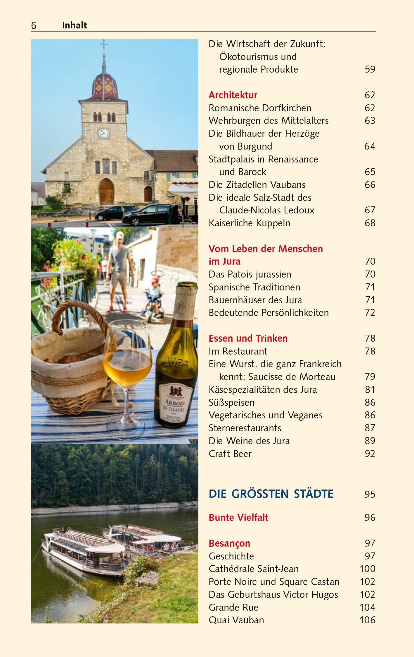 Beispielinhalt (Bild) TRESCHER Reiseführer Französischer Jura