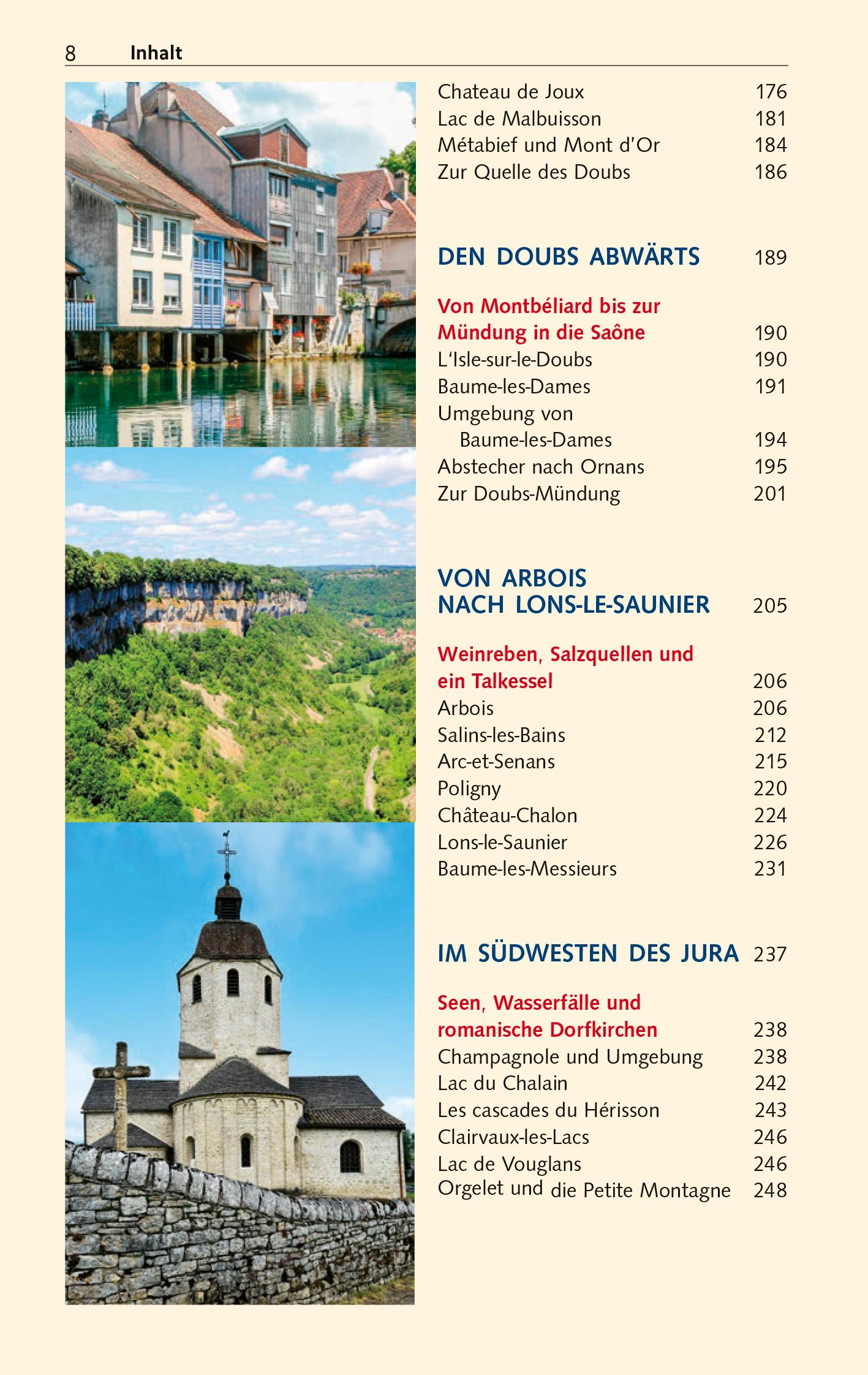Beispielinhalt (Bild) TRESCHER Reiseführer Französischer Jura