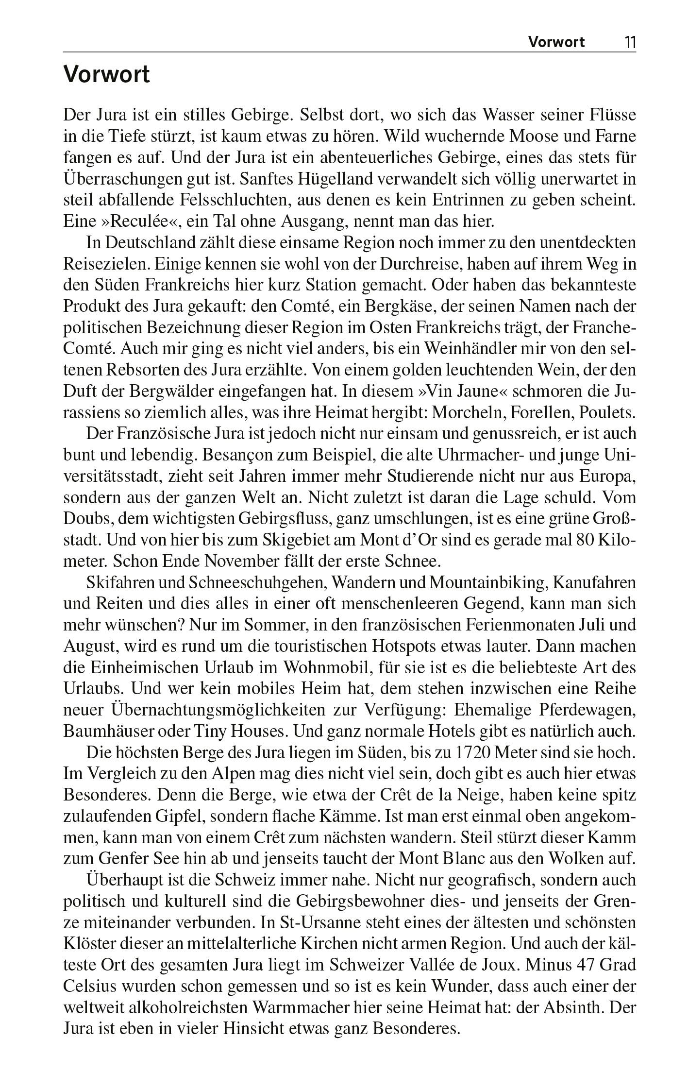 Beispielinhalt (Bild) TRESCHER Reiseführer Französischer Jura