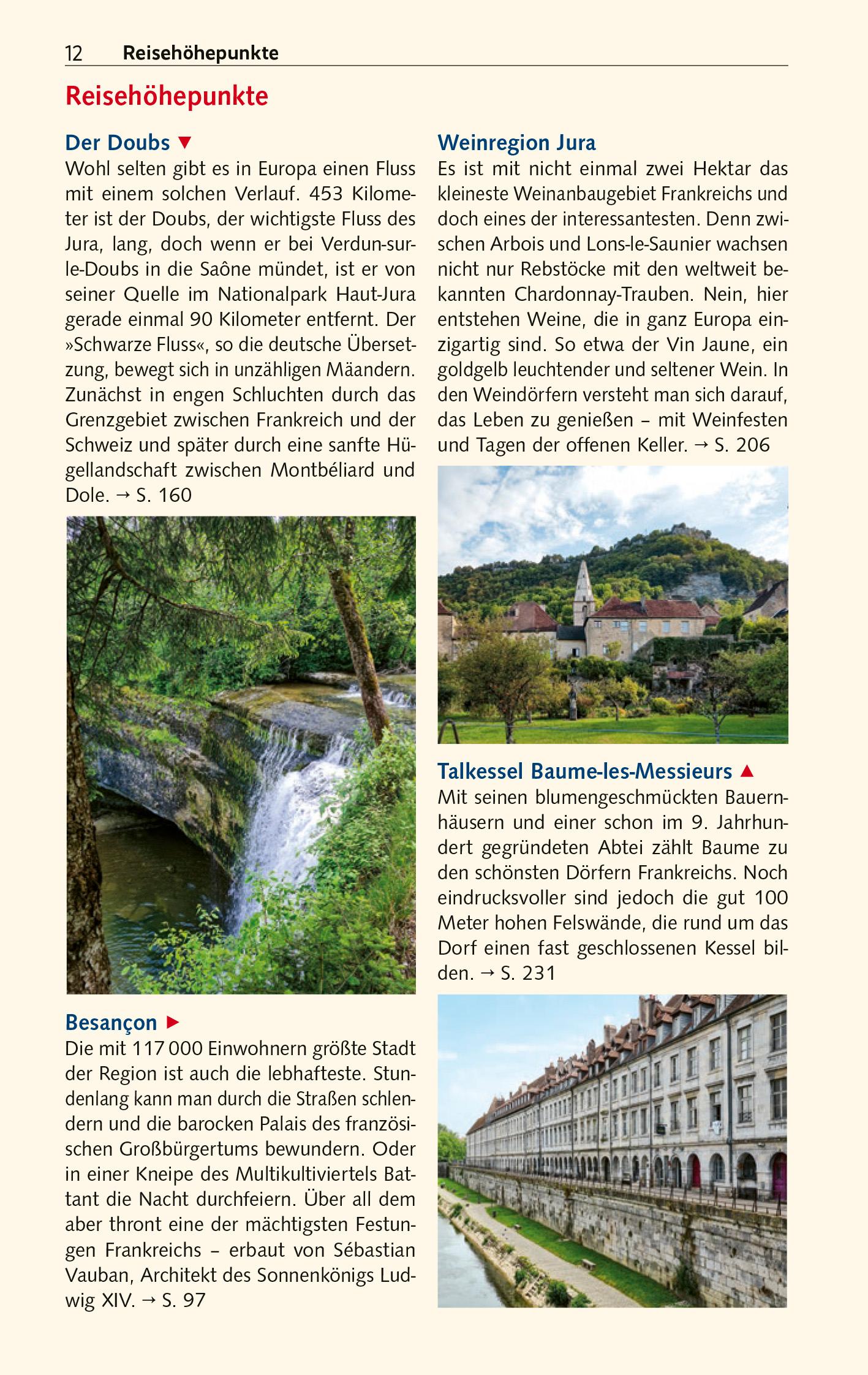 Beispielinhalt (Bild) TRESCHER Reiseführer Französischer Jura