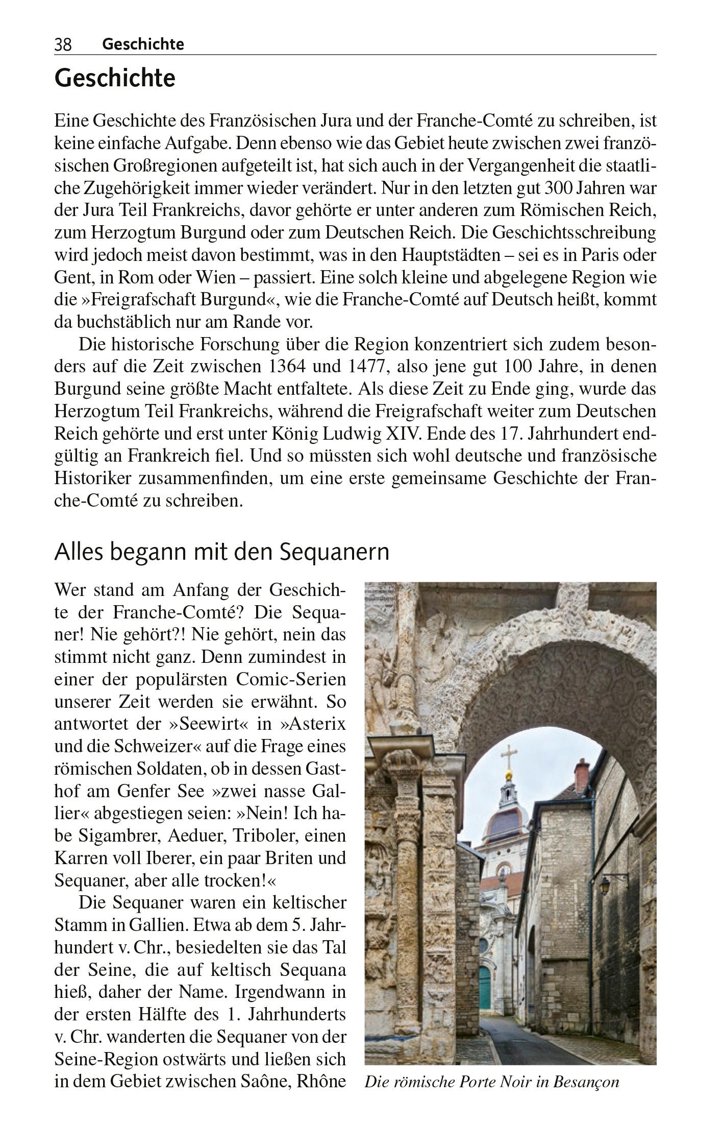 Beispielinhalt (Bild) TRESCHER Reiseführer Französischer Jura
