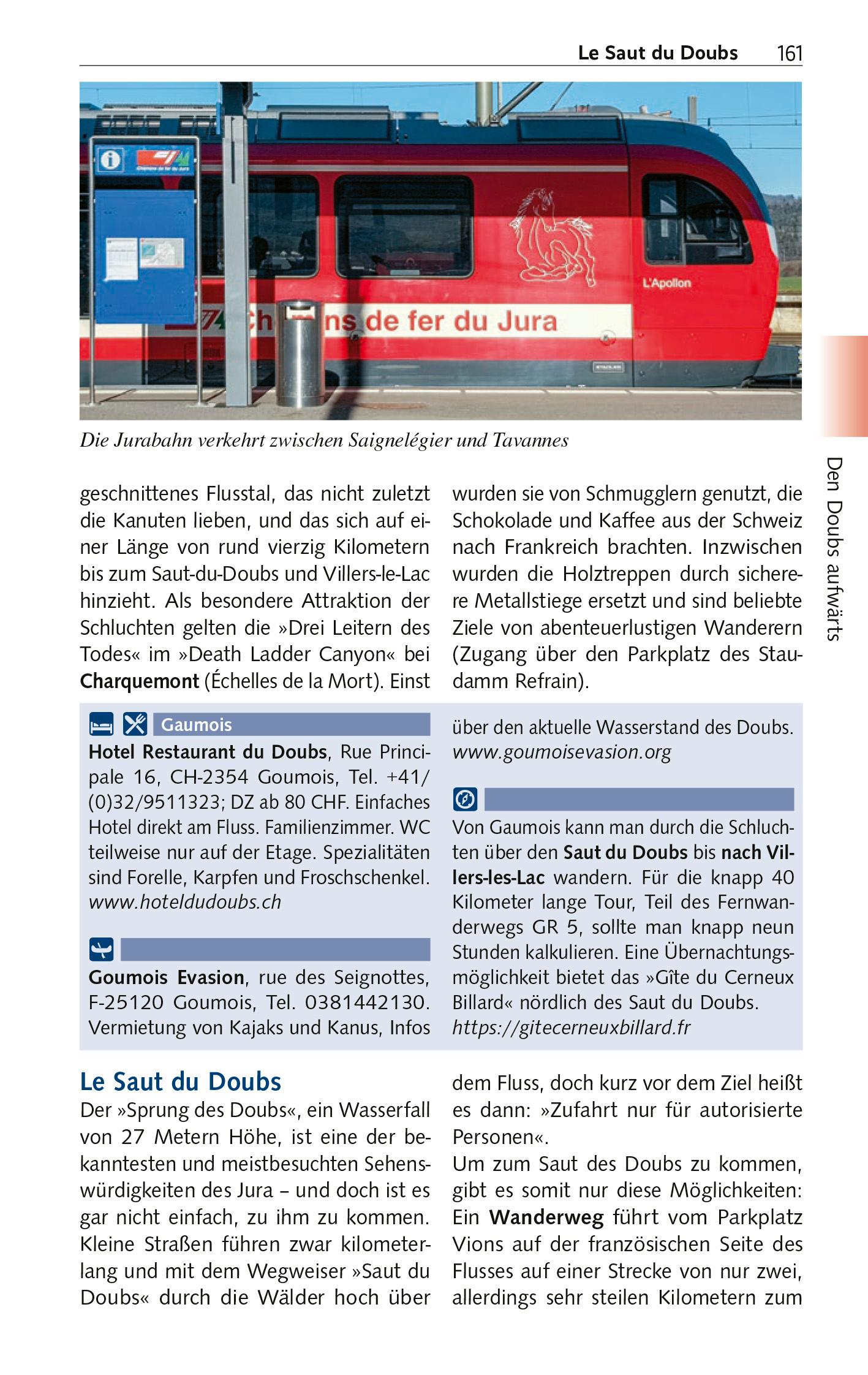 Beispielinhalt (Bild) TRESCHER Reiseführer Französischer Jura