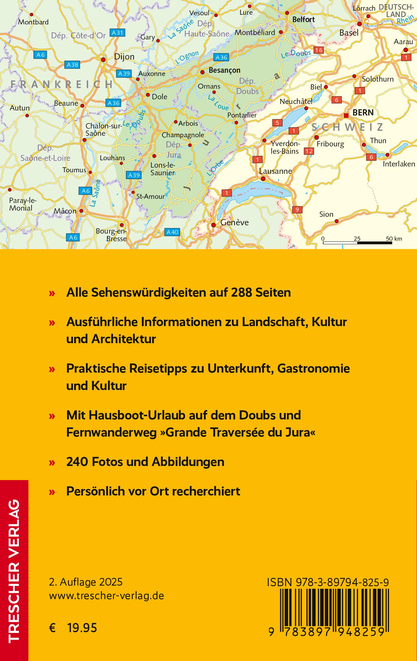 Rückseitencover TRESCHER Reiseführer Französischer Jura