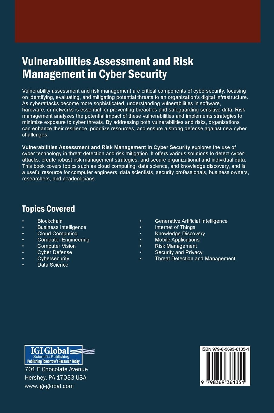 Rückseitencover Vulnerabilities Assessment and Risk Management in Cyber Security
