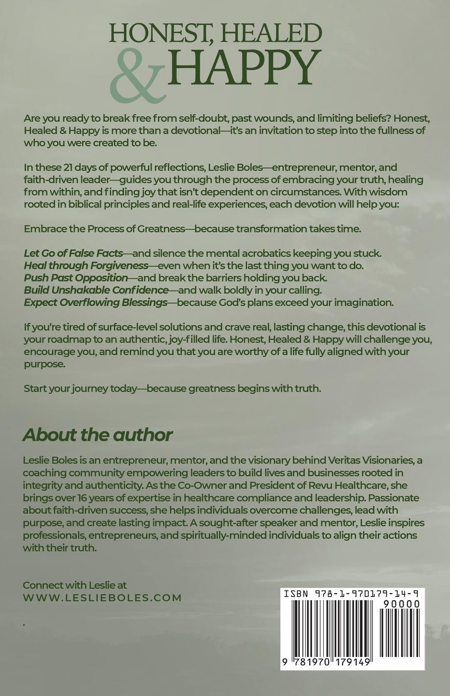 Rückseitencover Honest, Healed, & Happy