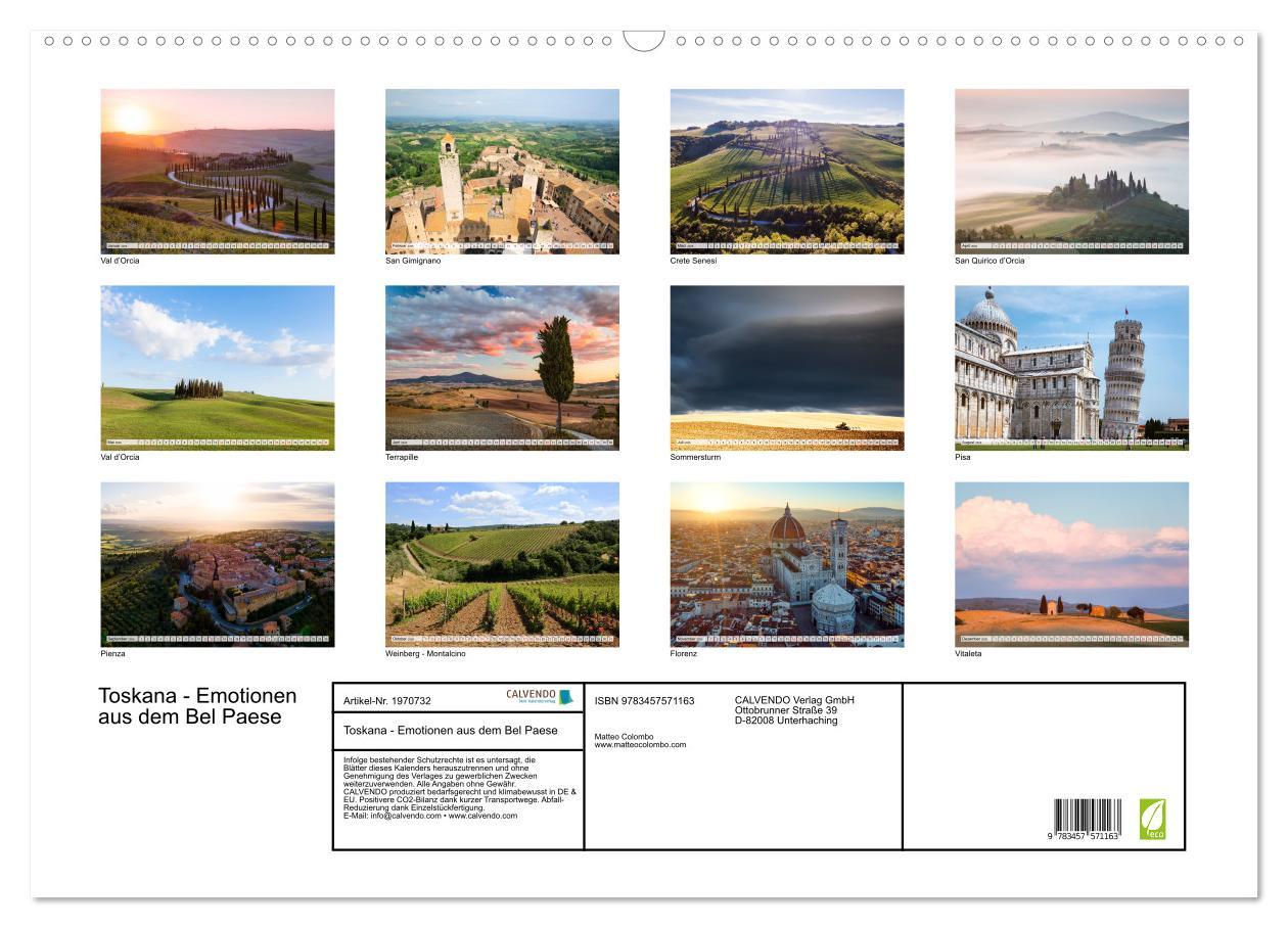 Beispielinhalt (Bild) Toskana - Emotionen aus dem Bel Paese (Wandkalender 2026 DIN A2 quer), CALVENDO Monatskalender
