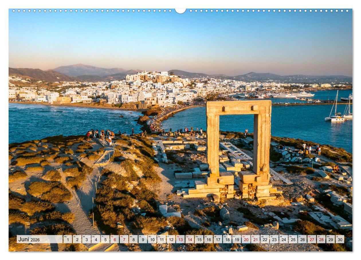 Beispielinhalt (Bild) Griechische Inseln - Ein Jahr im Mittelmeer (Wandkalender 2026 DIN A2 quer), CALVENDO Monatskalender