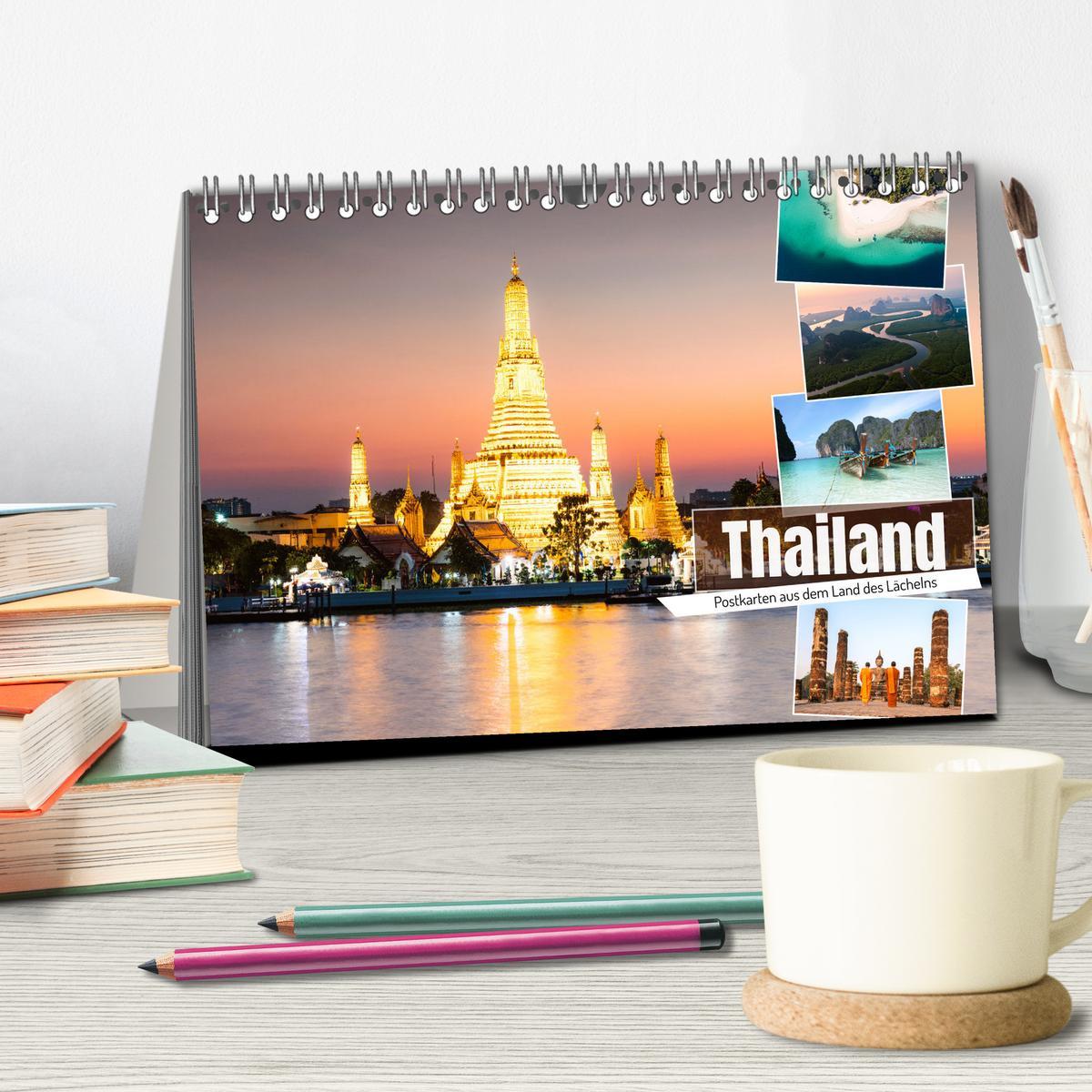 Beispielinhalt (Bild) Thailand - Postkarten aus dem Land des Lächelns (Tischkalender 2026 DIN A5 quer), CALVENDO Monatskalender