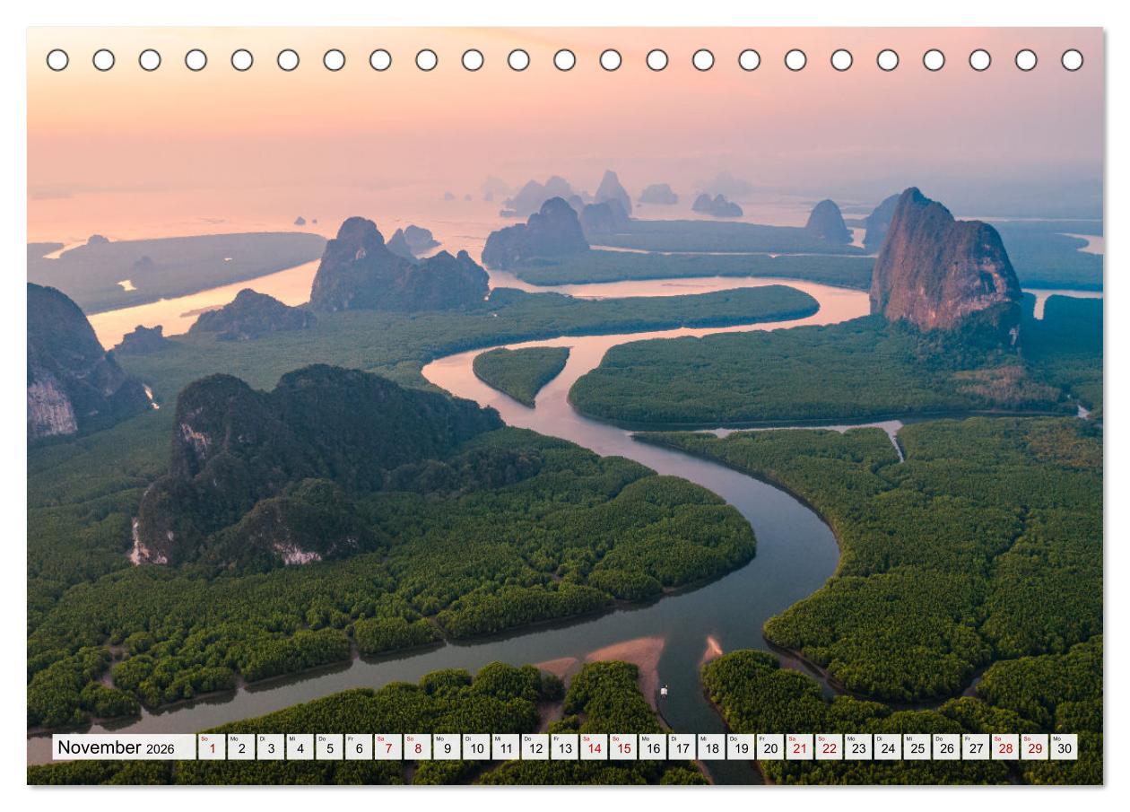 Beispielinhalt (Bild) Thailand - Postkarten aus dem Land des Lächelns (Tischkalender 2026 DIN A5 quer), CALVENDO Monatskalender