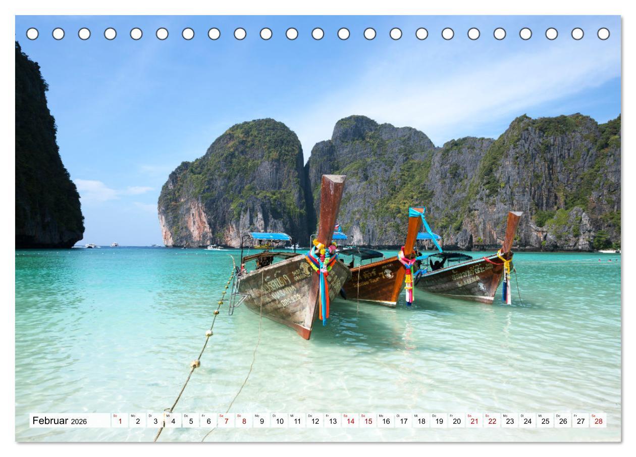 Beispielinhalt (Bild) Thailand - Postkarten aus dem Land des Lächelns (Tischkalender 2026 DIN A5 quer), CALVENDO Monatskalender