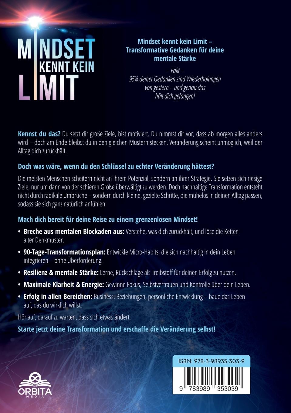 Rückseitencover Mindset kennt kein Limit! Transformative Gedanken für deine mentale Stärke