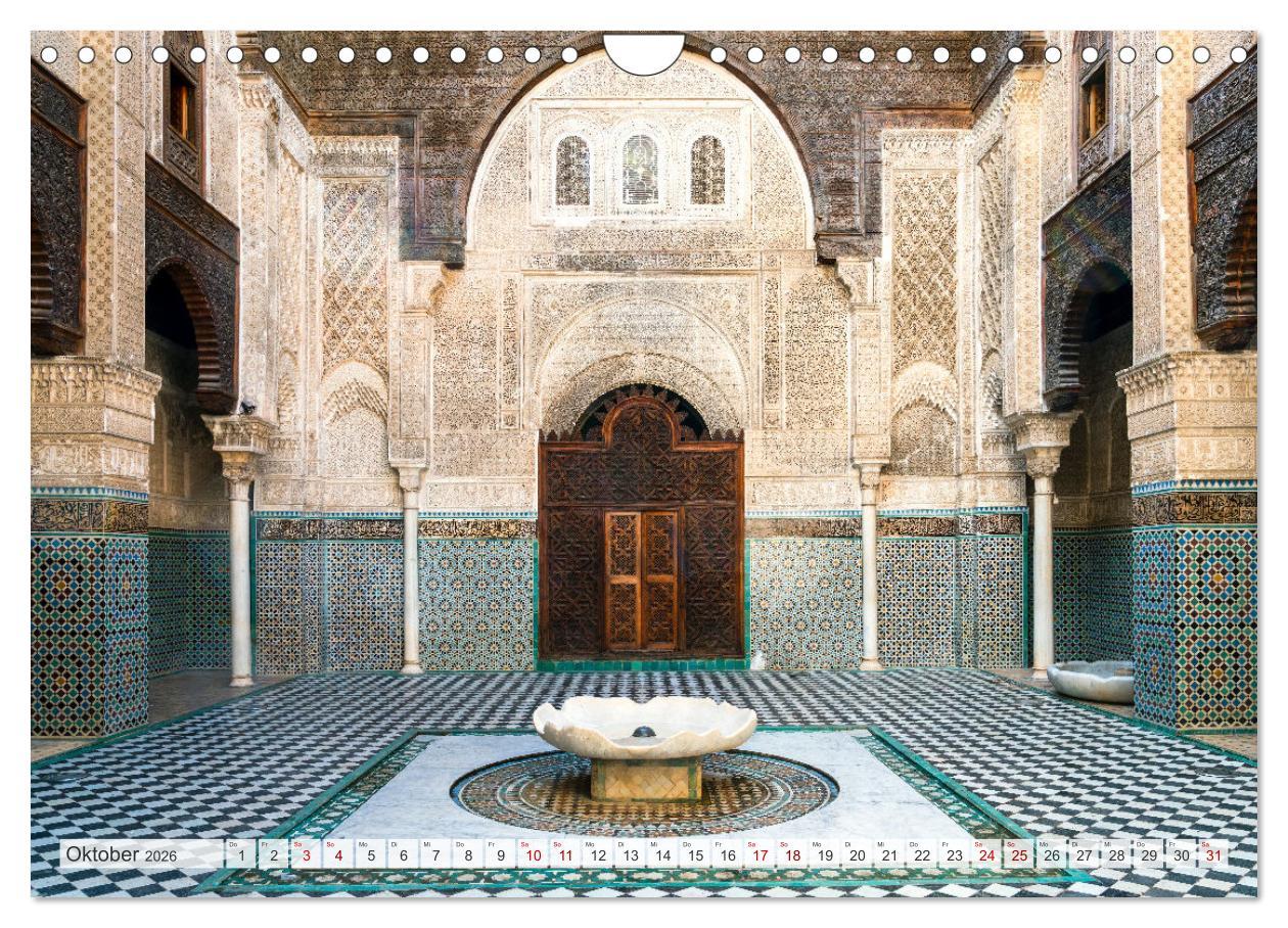 Beispielinhalt (Bild) Marokko - Wahrzeichen und Kultur (Wandkalender 2026 DIN A4 quer), CALVENDO Monatskalender