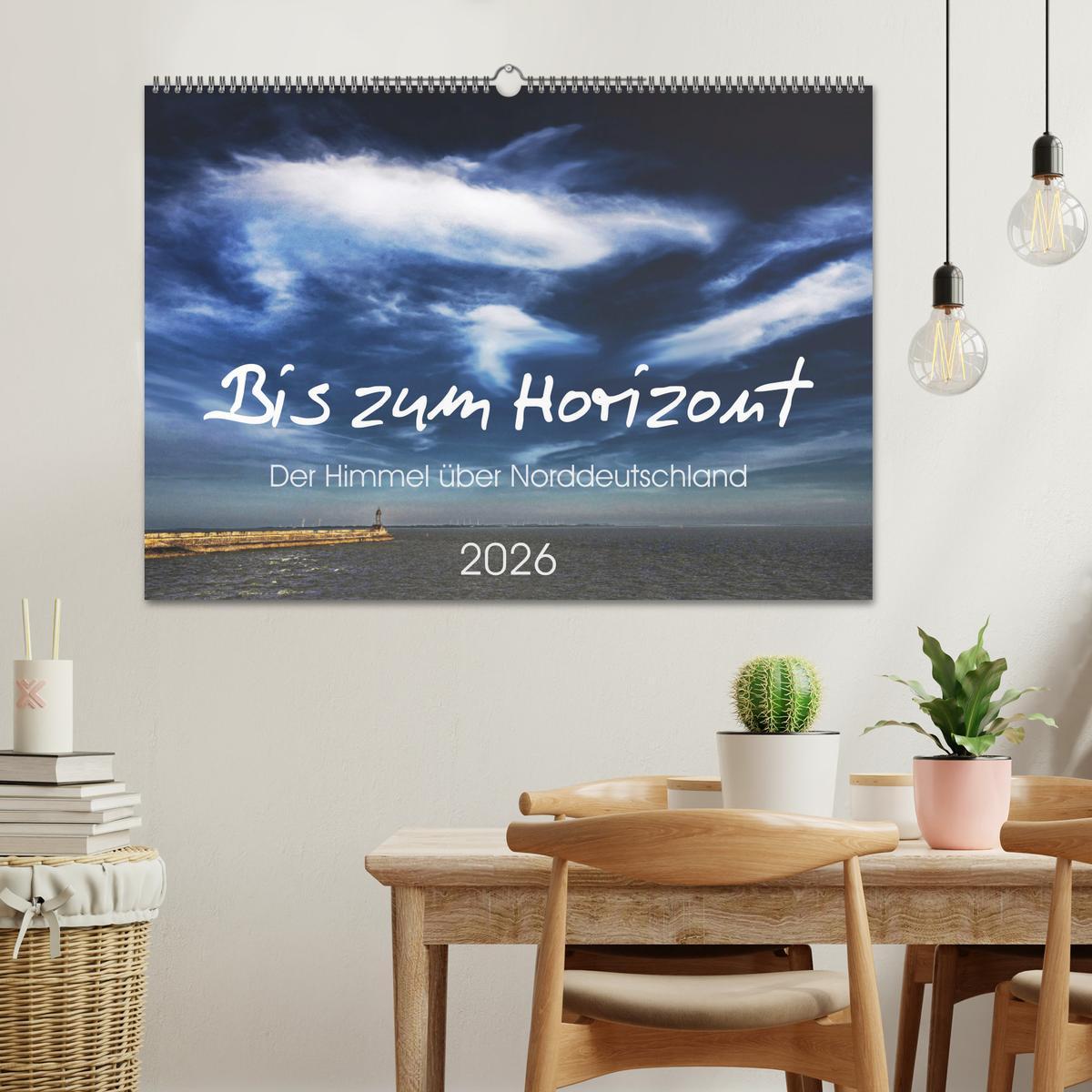 Beispielinhalt (Bild) Bis zum Horizont. Der Himmel über Norddeutschland. (Wandkalender 2026 DIN A2 quer), CALVENDO Monatskalender