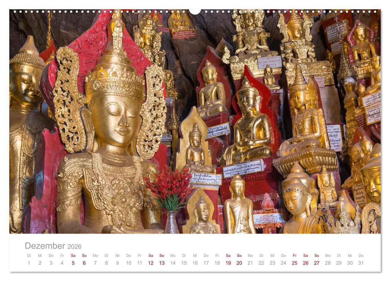 Beispielinhalt (Bild) BUDDHA - Im Reich der Achtsamkeit (hochwertiger Premium Wandkalender 2026 DIN A2 quer), Kunstdruck in Hochglanz