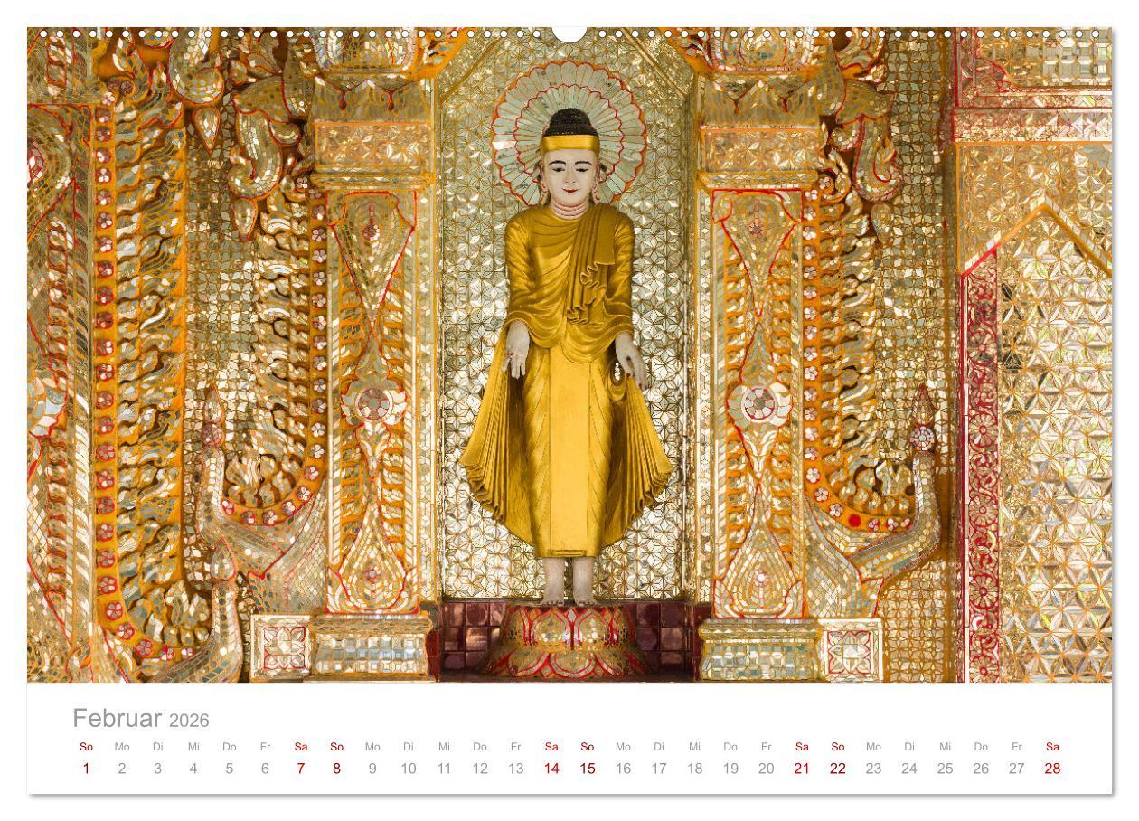 Beispielinhalt (Bild) BUDDHA - Im Reich der Achtsamkeit (hochwertiger Premium Wandkalender 2026 DIN A2 quer), Kunstdruck in Hochglanz