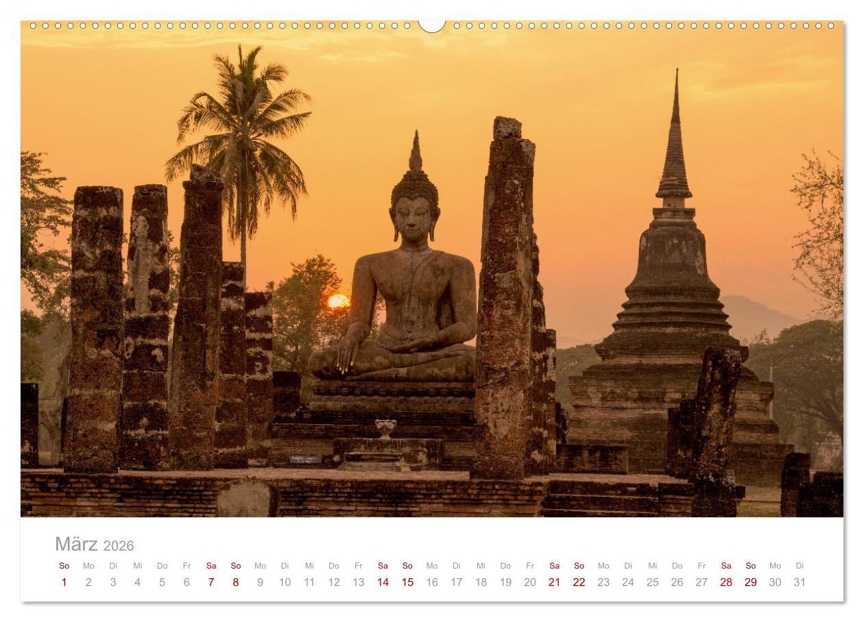 Beispielinhalt (Bild) BUDDHA - Im Reich der Achtsamkeit (hochwertiger Premium Wandkalender 2026 DIN A2 quer), Kunstdruck in Hochglanz