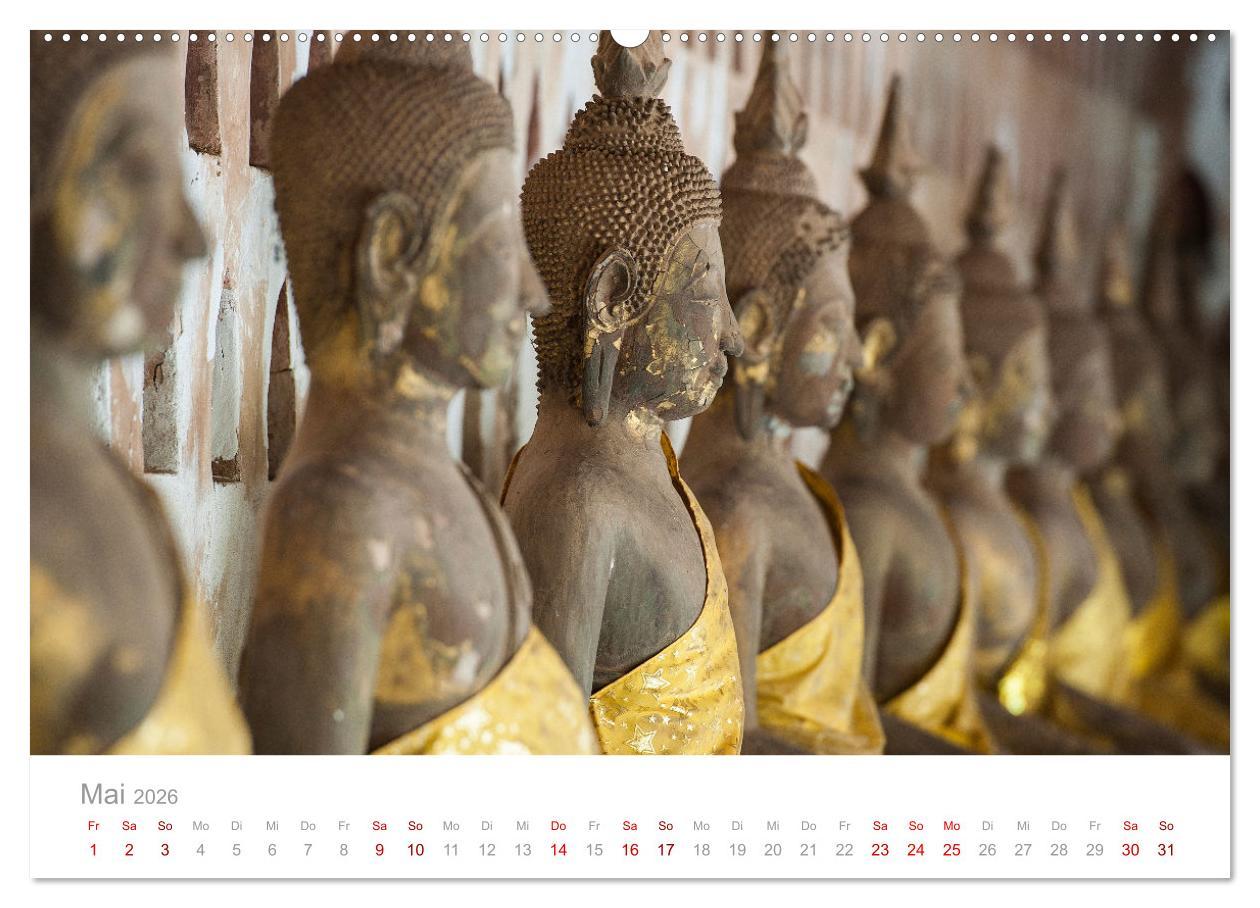 Beispielinhalt (Bild) BUDDHA - Im Reich der Achtsamkeit (hochwertiger Premium Wandkalender 2026 DIN A2 quer), Kunstdruck in Hochglanz