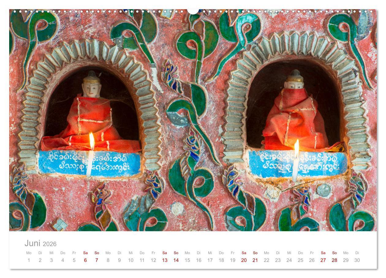 Beispielinhalt (Bild) BUDDHA - Im Reich der Achtsamkeit (hochwertiger Premium Wandkalender 2026 DIN A2 quer), Kunstdruck in Hochglanz