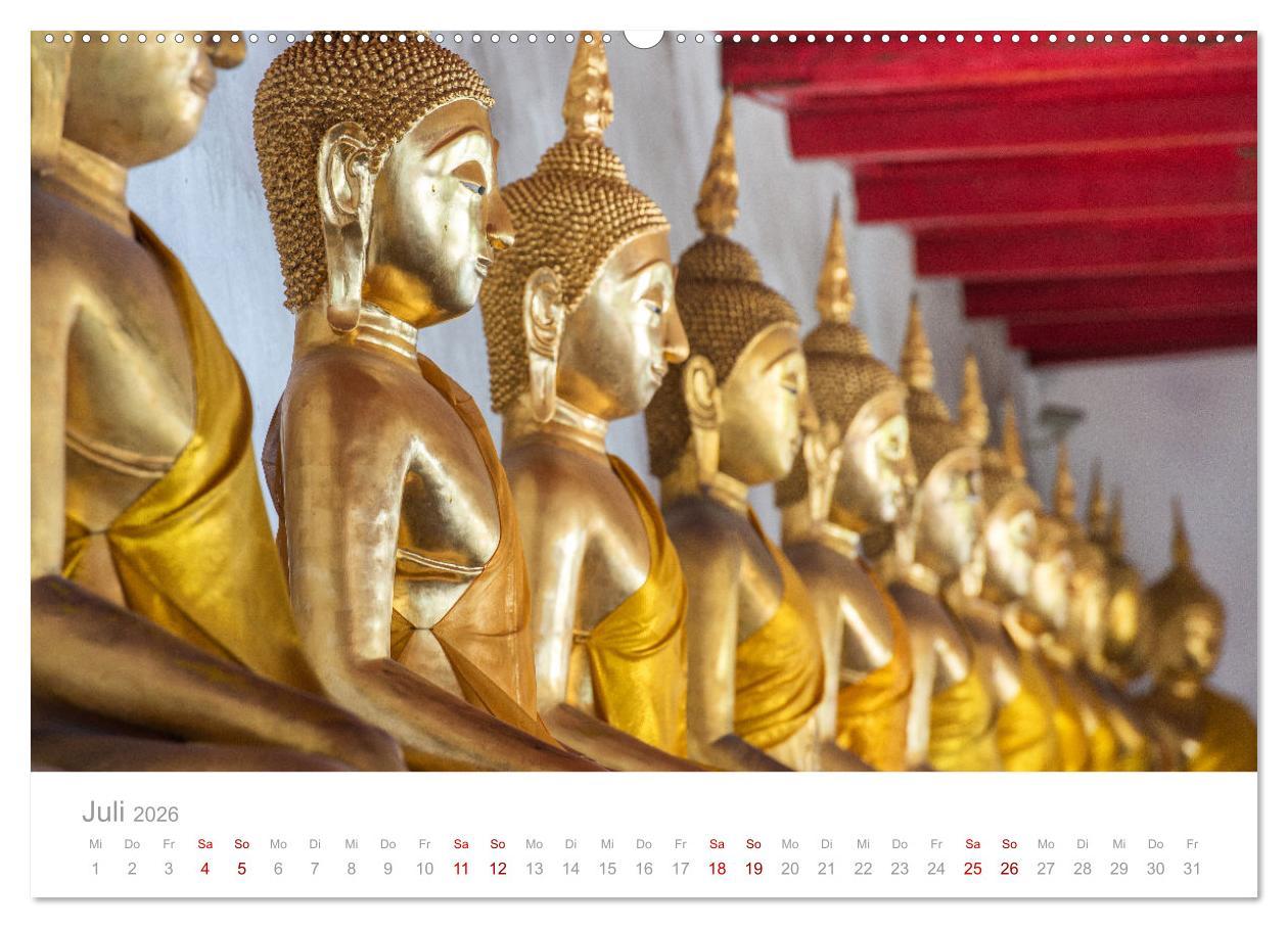 Beispielinhalt (Bild) BUDDHA - Im Reich der Achtsamkeit (hochwertiger Premium Wandkalender 2026 DIN A2 quer), Kunstdruck in Hochglanz