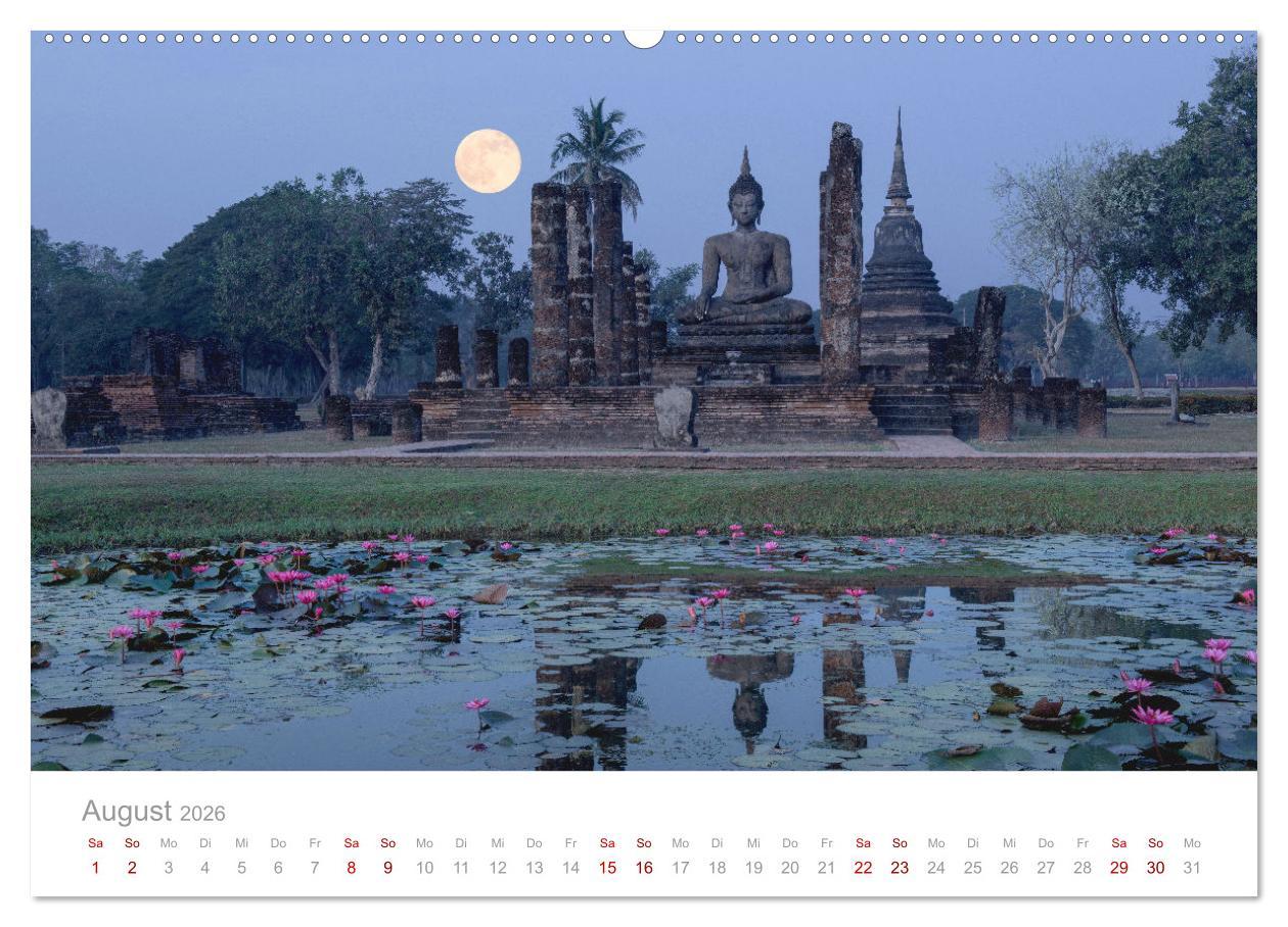 Beispielinhalt (Bild) BUDDHA - Im Reich der Achtsamkeit (hochwertiger Premium Wandkalender 2026 DIN A2 quer), Kunstdruck in Hochglanz